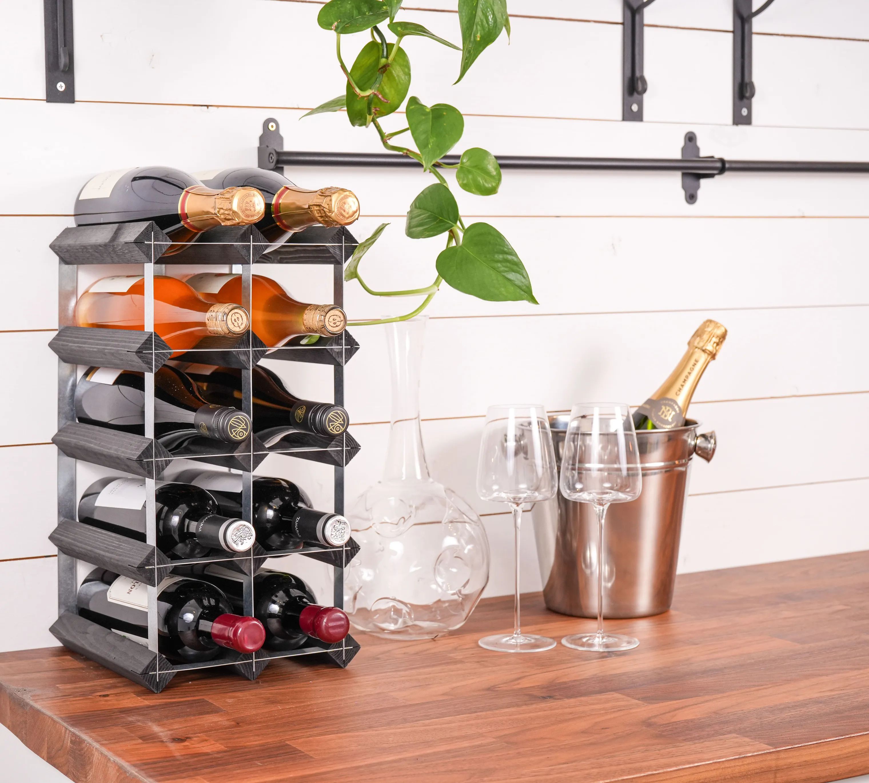 Traditional Wine Racks Vinreoler Vinreol i Sort ask, 12 flasker, 2