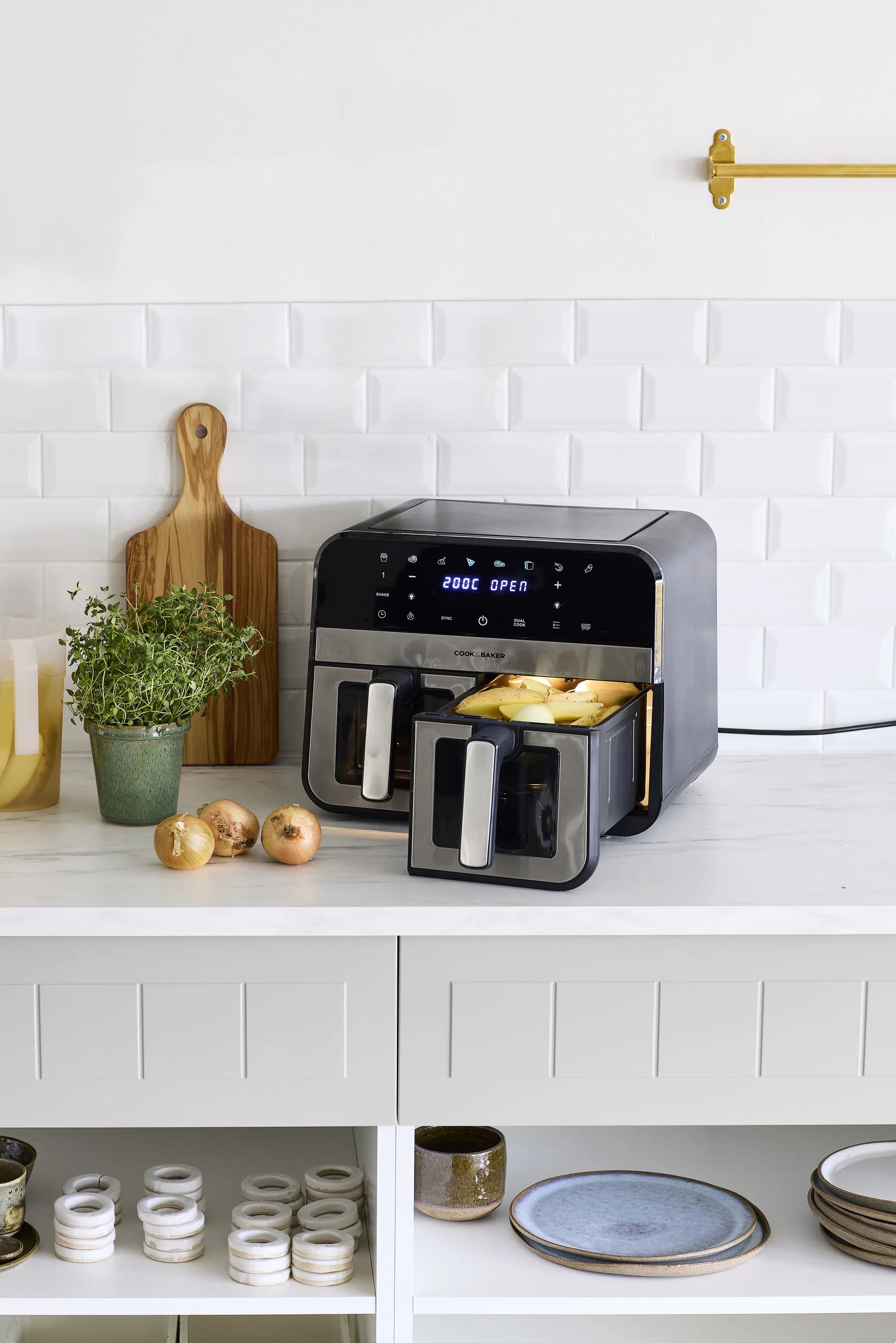Cook & Baker Airfryers Dobbelt Airfryer i stål, 6