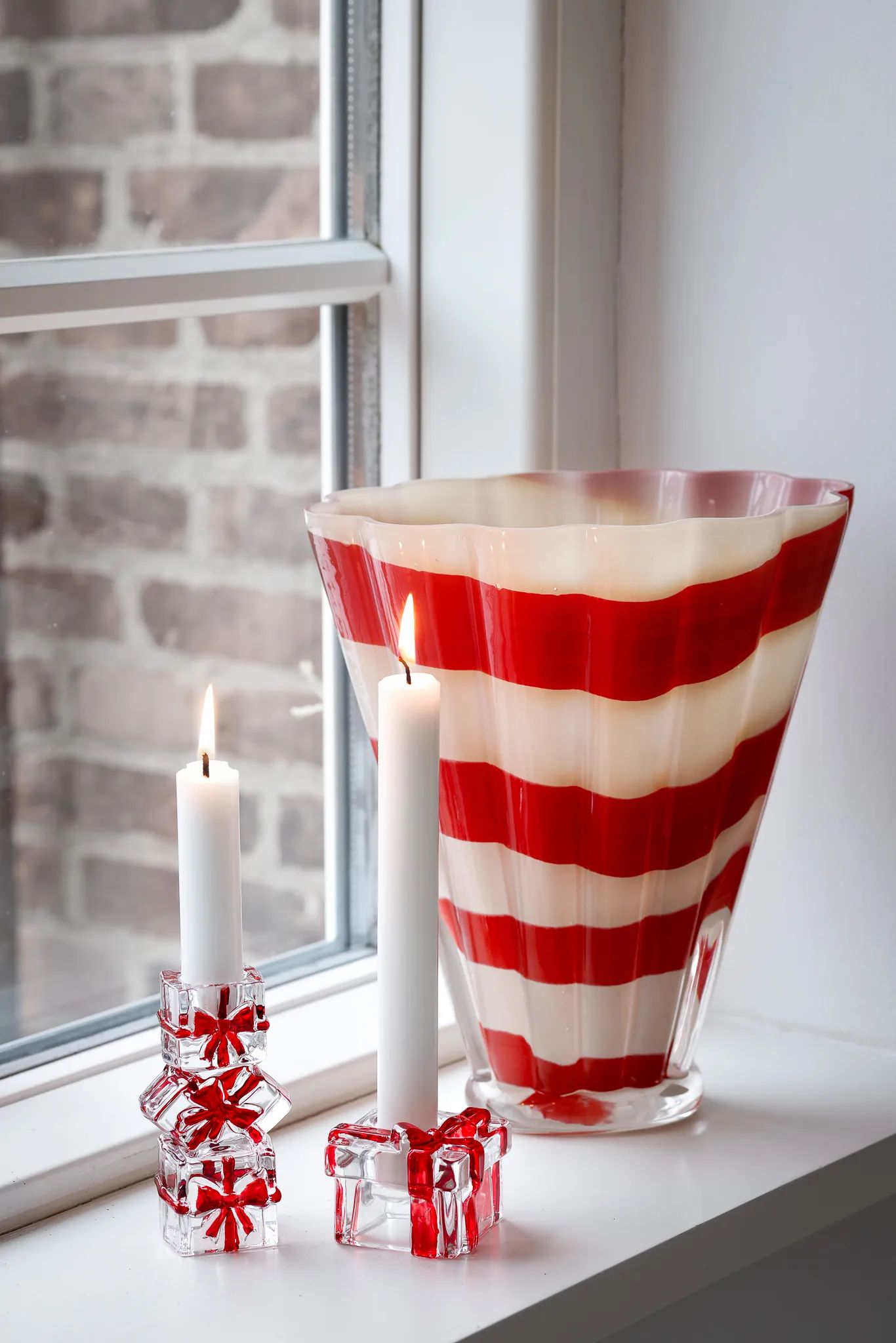 Casa Christmas Vaser Vase i Rød/creme, 2