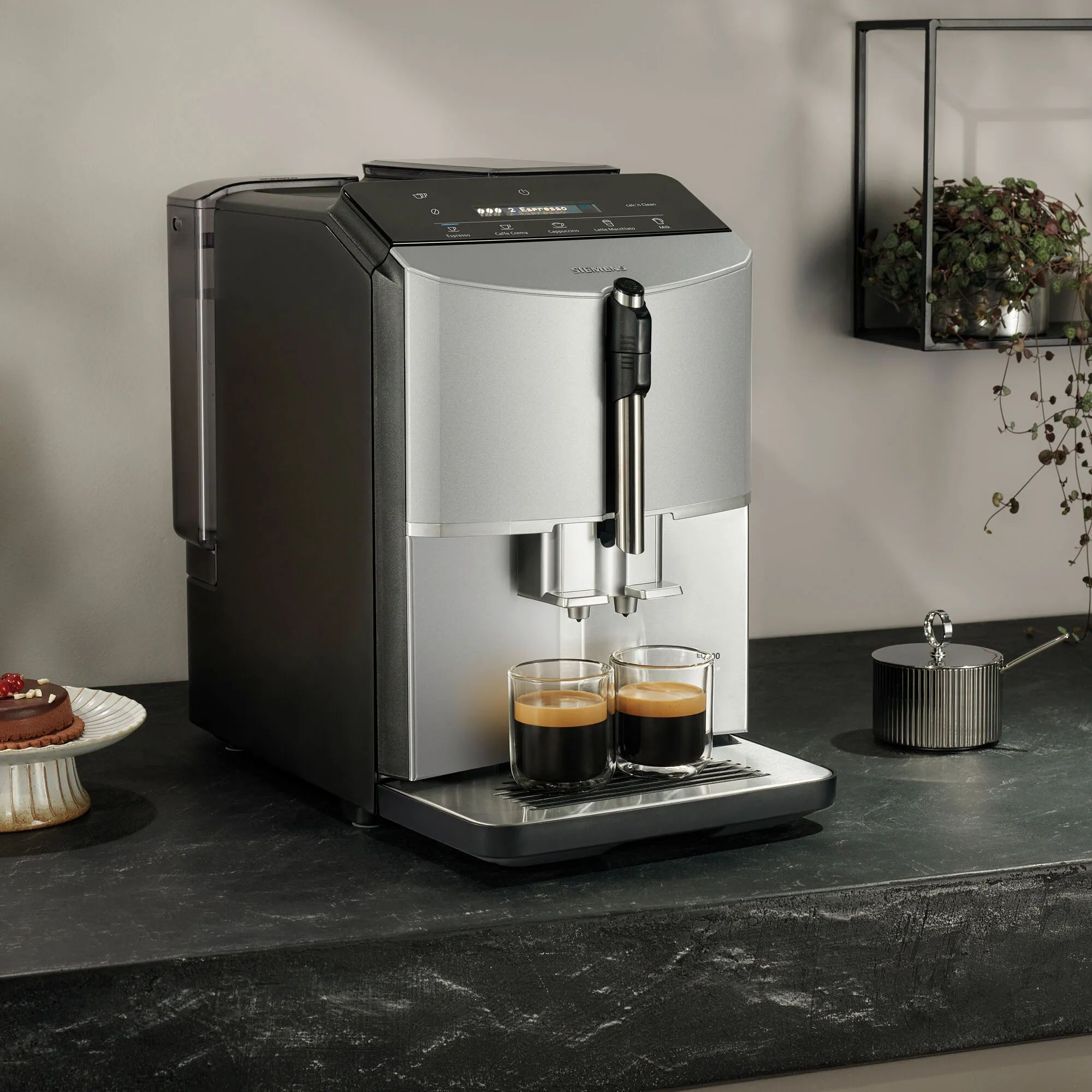 Siemens Espressomaskiner EQ300 Espressomaskine TF303E01 i Sølv, 3