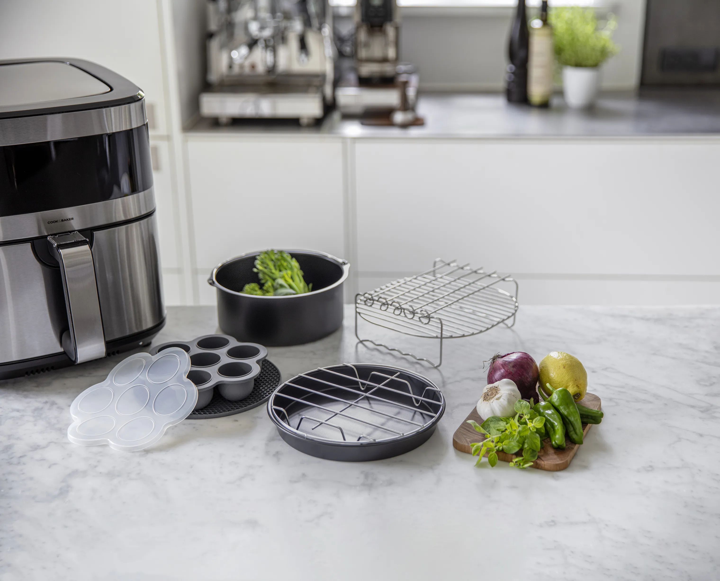 Cook & Baker Tilbehør til airfryers Tilbehørssæt til Airfryer - 6 dele i sort, 2