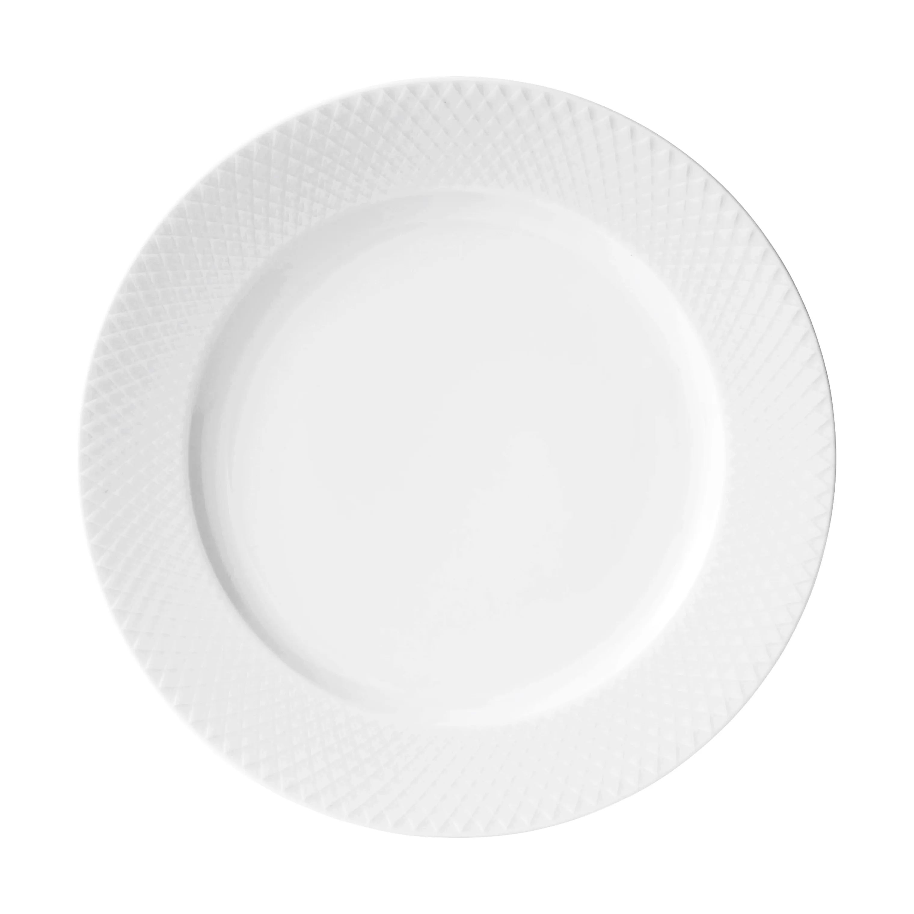 Lyngby Porcelæn Middagstallerkener Rhombe Middagstallerken i Hvid, 27 cm, 1
