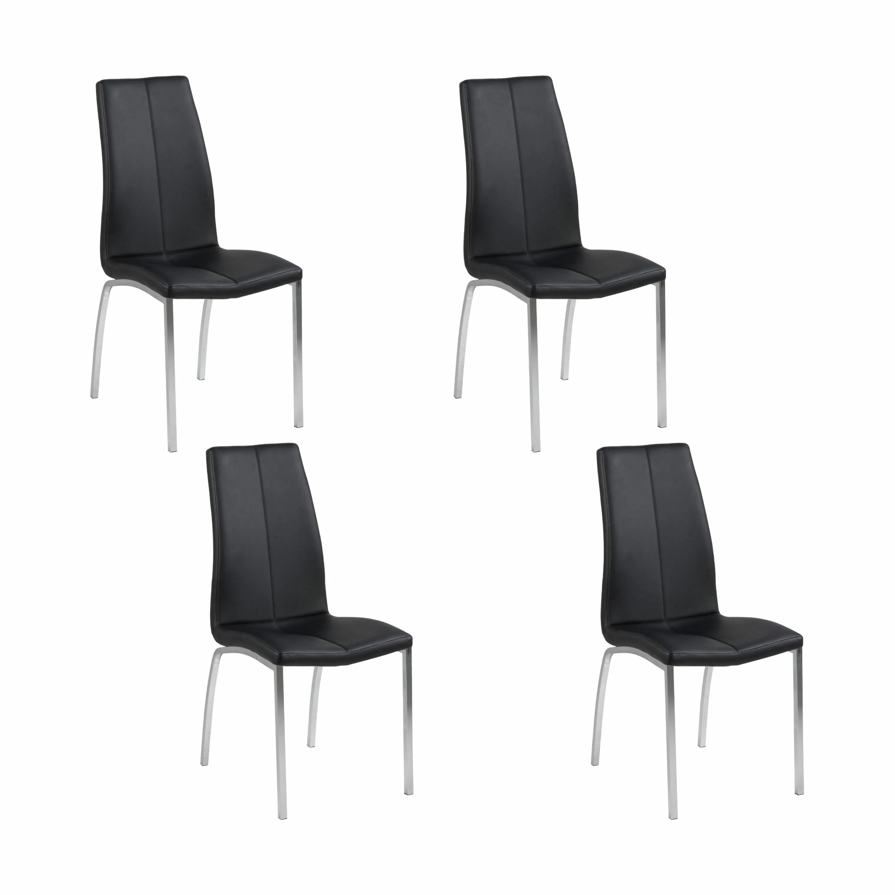 CASA Living Spisebordsstole Asama Spisebordsstol - 4 stk. i sort/krom, 1