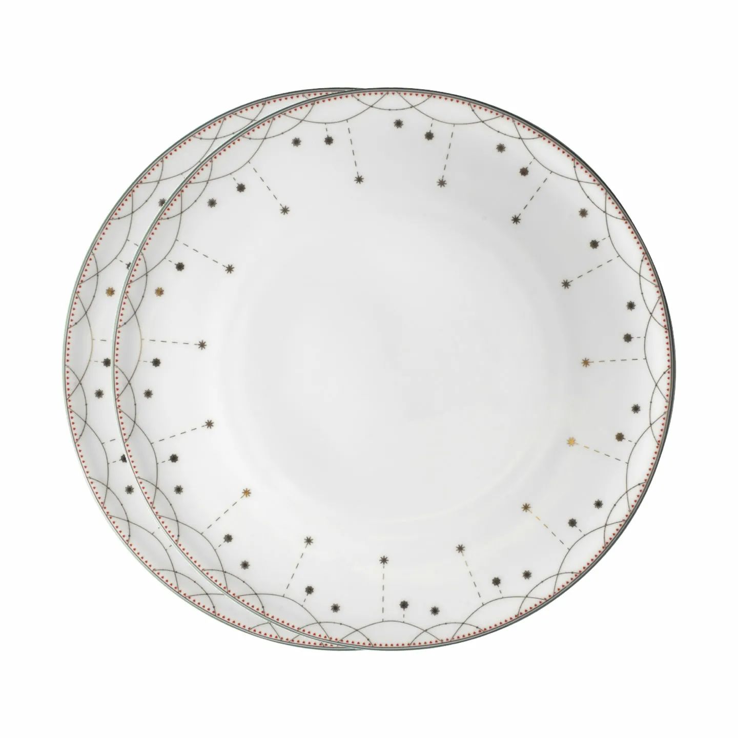 Wik & Walsøe Middagstallerkener Julemorgen Girlander Tallerken - 2 stk. i Multifarvet, 1