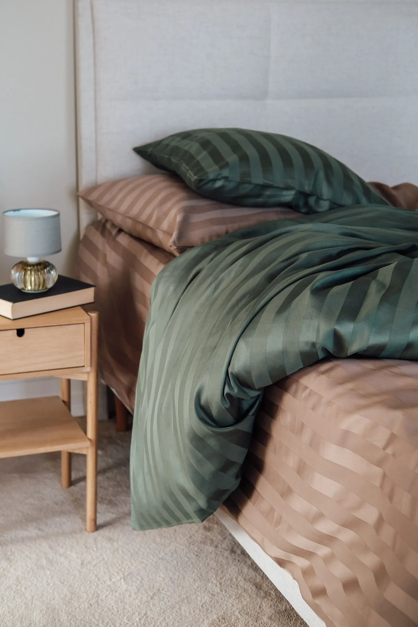 CASA Living Sengetøj Sengetøj i Grøn, B140 x L200 cm, 3