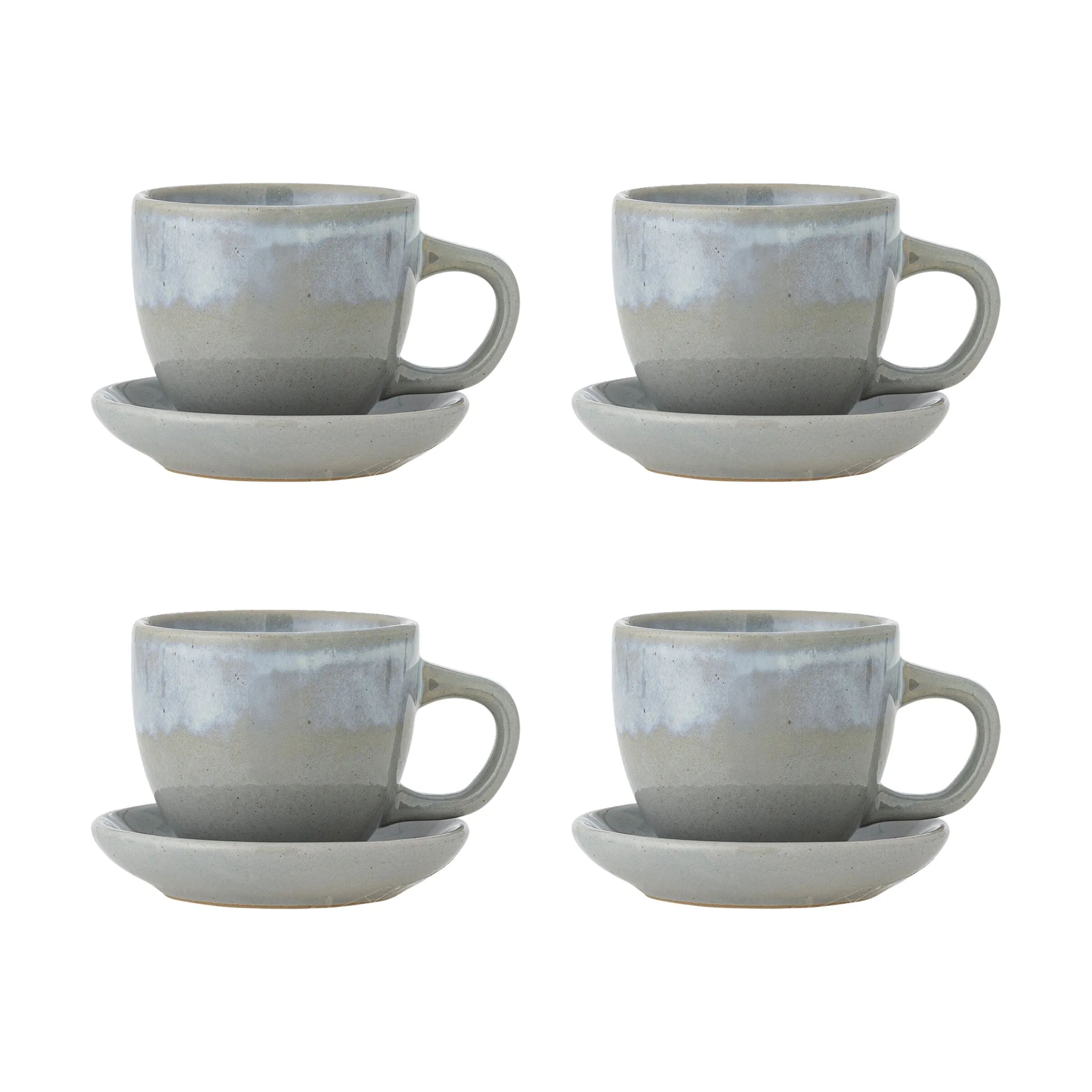 Bloomingville Krus og kopper med hank Brenta Kop m. Underkop  - 4 stk. i Blue, 1