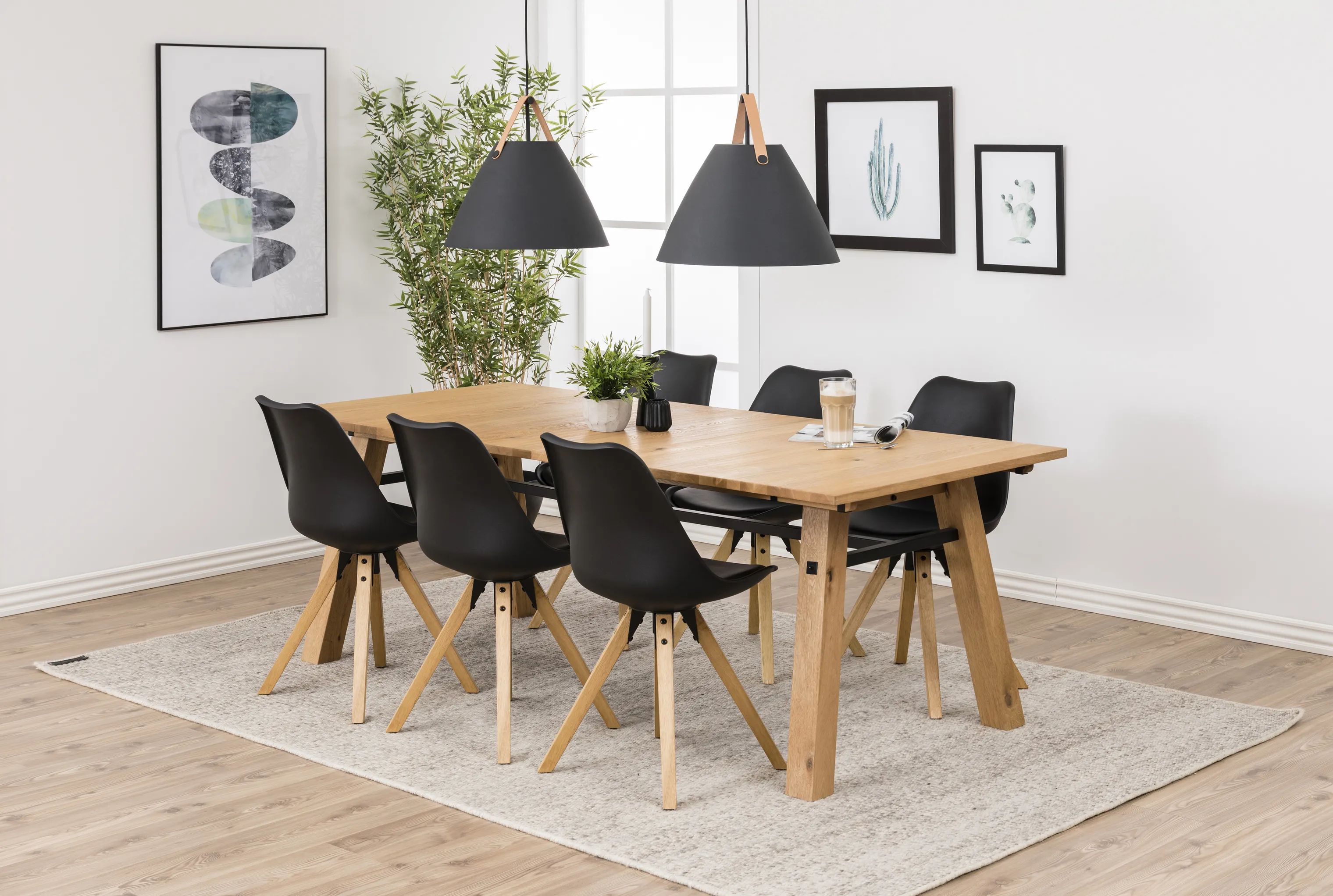 CASA Living Spisebordsstole Dima Spisebordsstol - 2 stk. i Sort/natur, 2