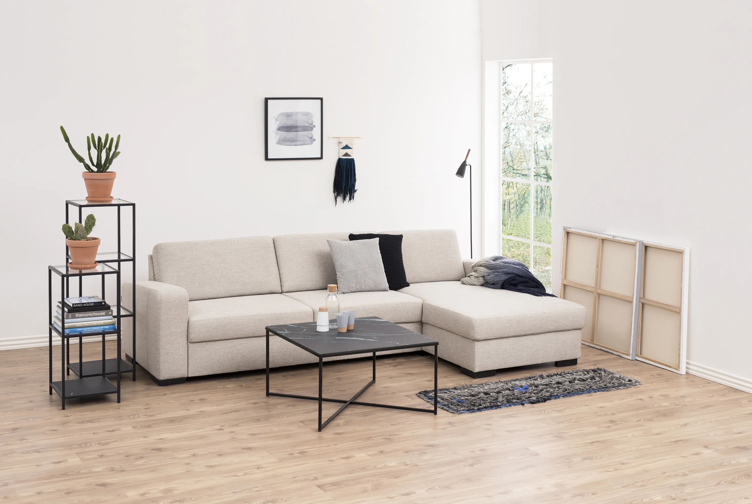 CASA Living Reoler og tilbehør Seaford Reol i klar/sort, 119,5 cm, 2