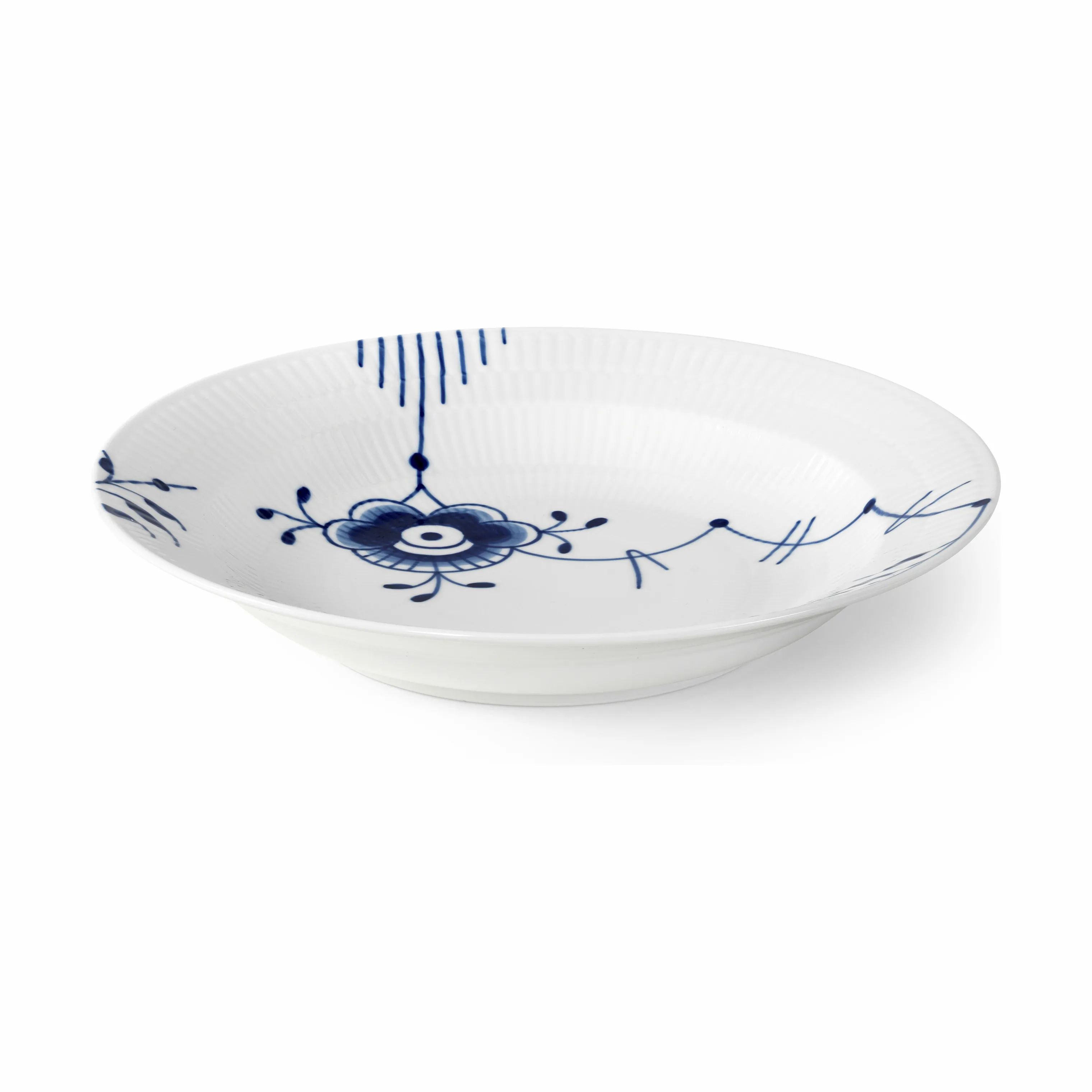 Royal Copenhagen Dybe tallerkener Blå Mega Riflet Dyb Tallerken i 27 cm, 2