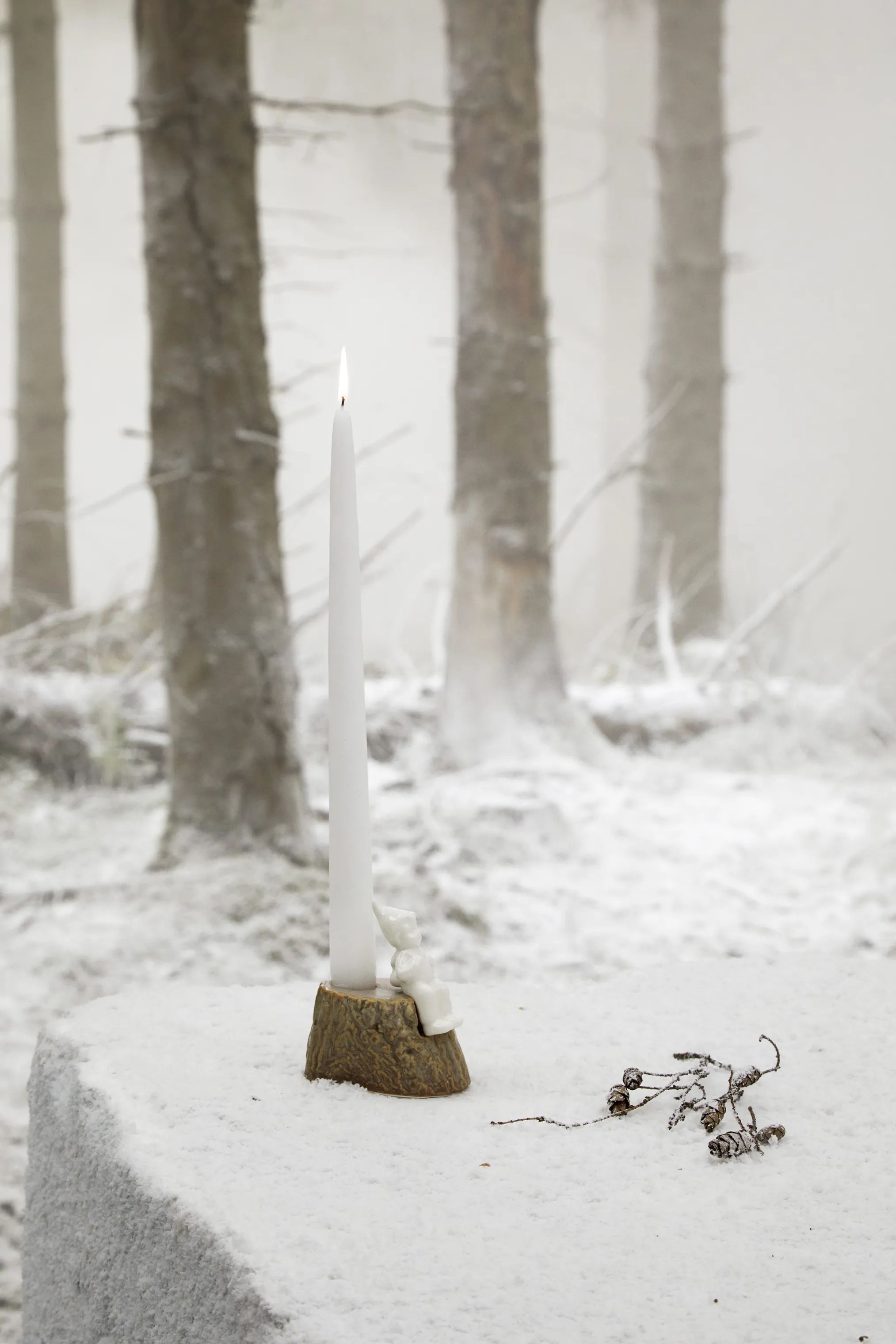 Kähler Kronelysestage Christmas Tales Lysestage - Julerejse i Hvid, 2