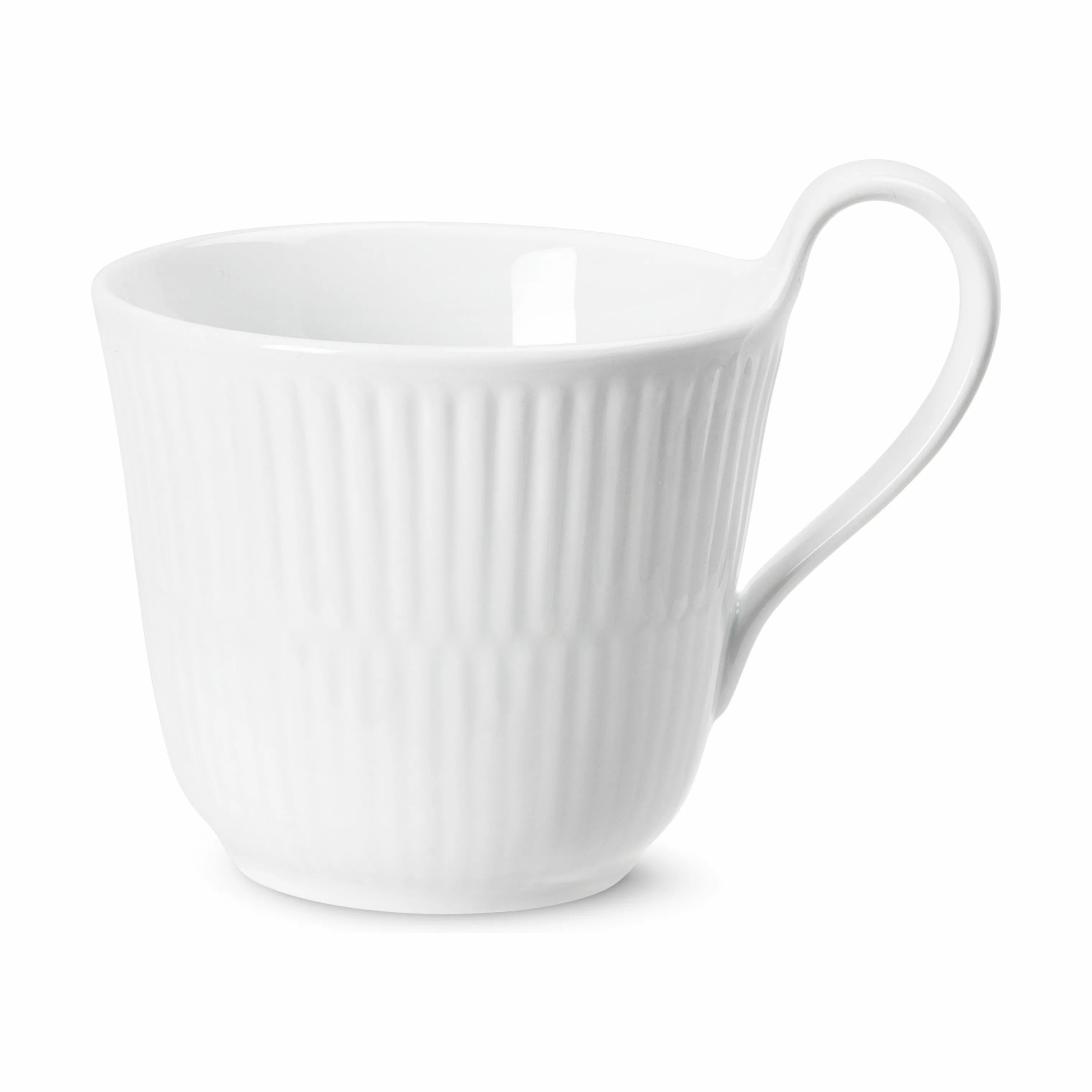 Royal Copenhagen Krus og kopper med hank Hvid Riflet Højhankskop i Hvid, 1