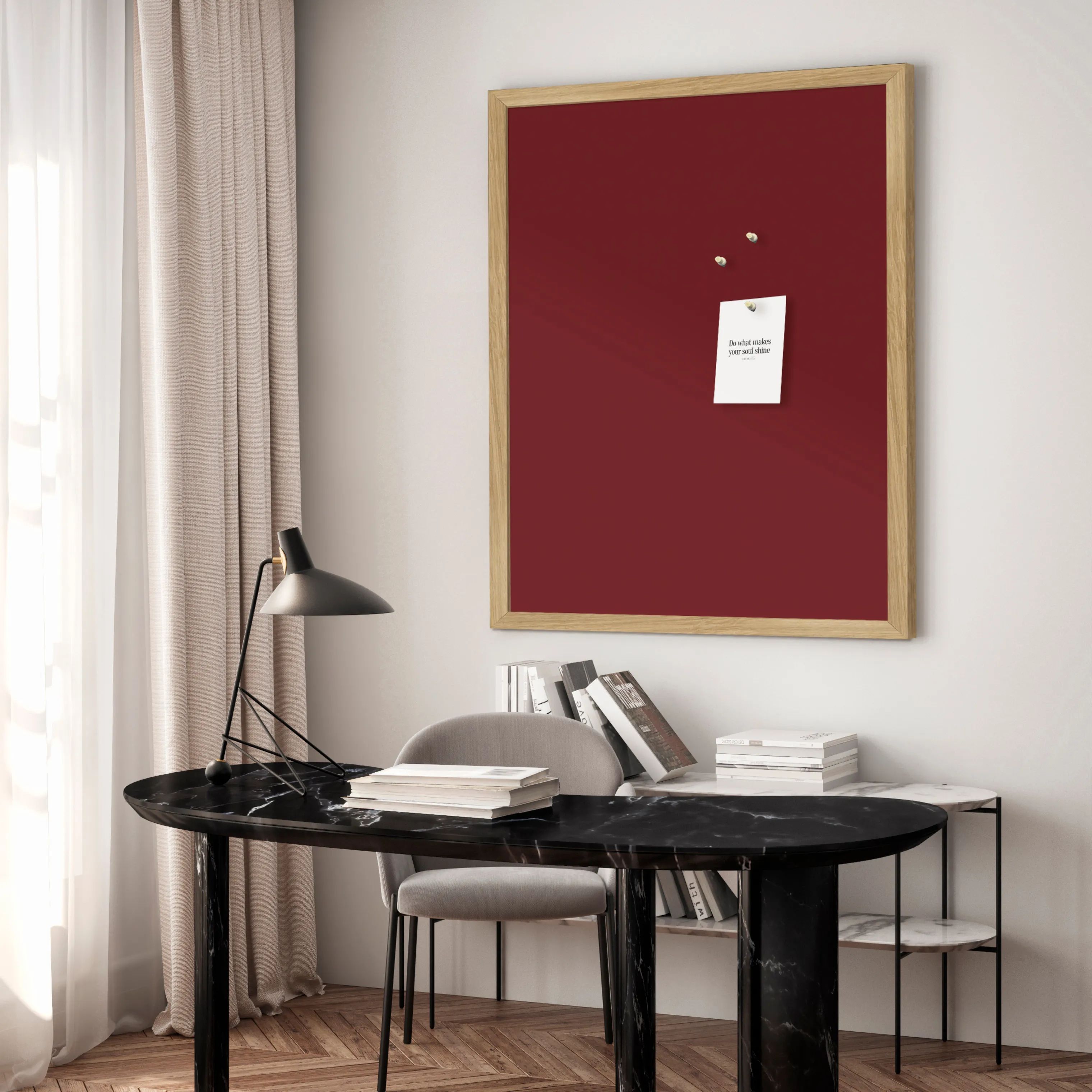 Incado Lærredstryk Opslagstavle i Pinot Noir, 4