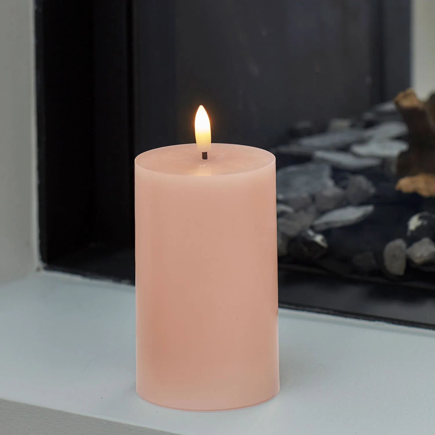 Sirius LED-lys Sille Genopladelig Sille LED Bloklys i Dusty Peach, 12 cm, 2