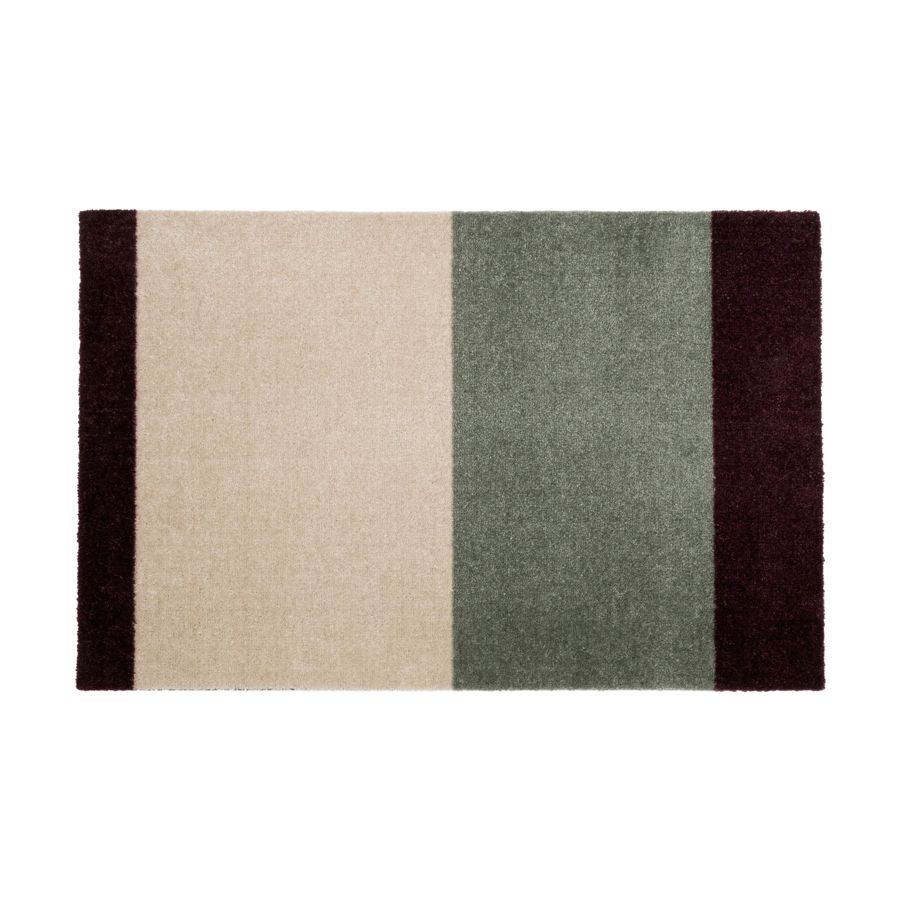 Tica Copenhagen Gulvtæpper Stripes Horisontal Gulvtæppe i Grøn/Ivory/Bordeaux, B67 x L120 cm, 1