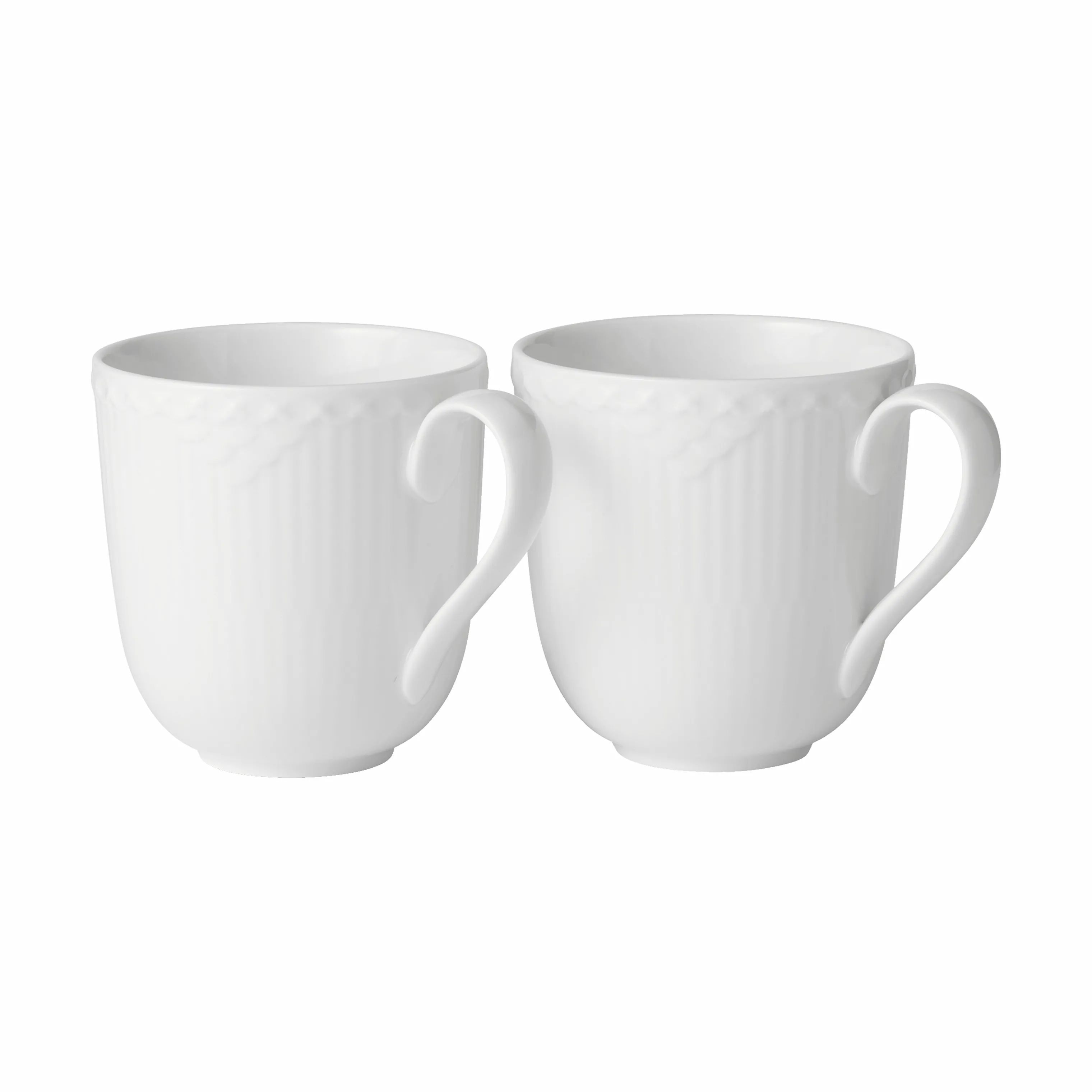 Royal Copenhagen Krus og kopper med hank Hvid Halvblonde Krus - 2 stk. i Hvid, 37 cl, 1
