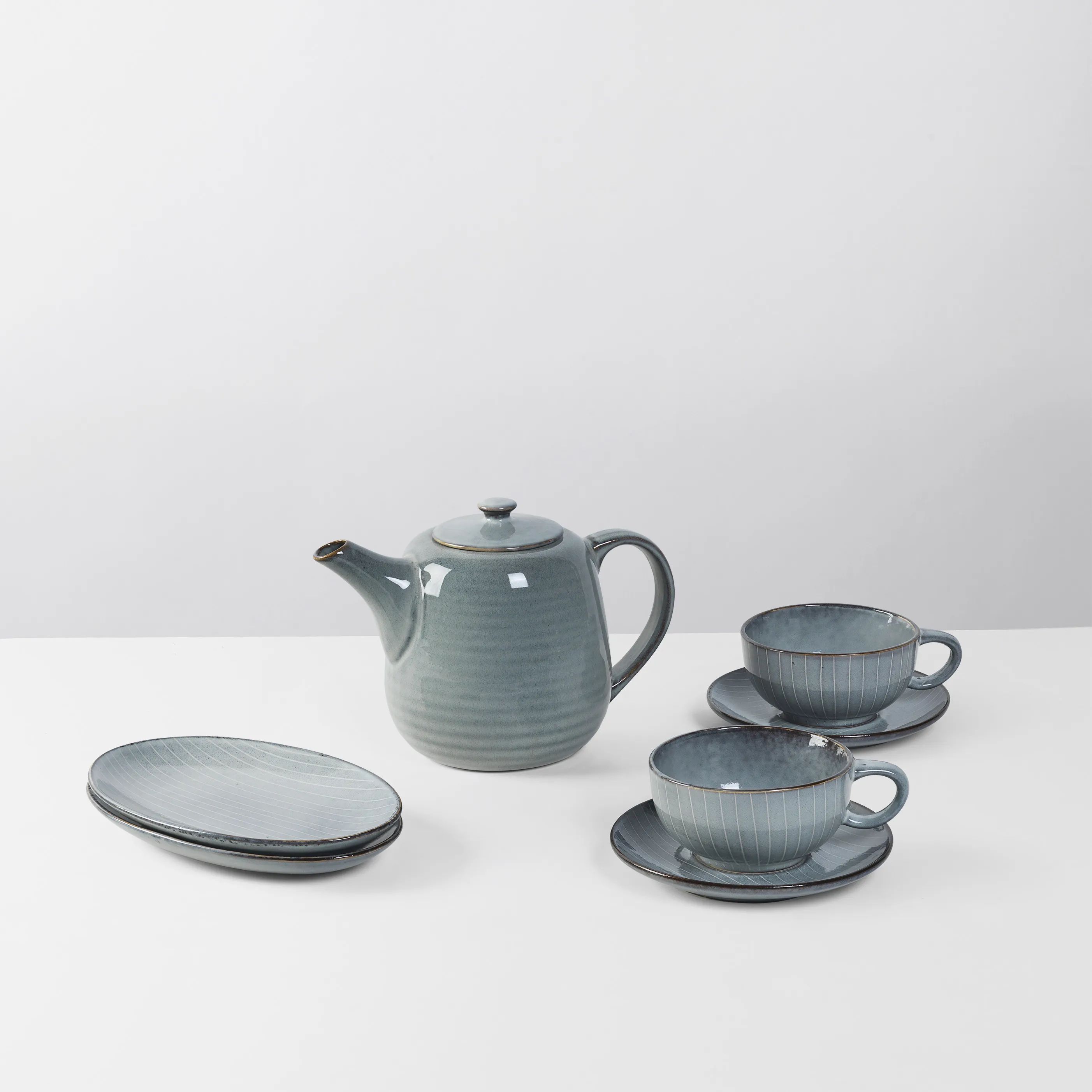 Broste Copenhagen Krus og kopper med hank Nordic Sea Tesæt - 7 dele i Soft Blue, 2