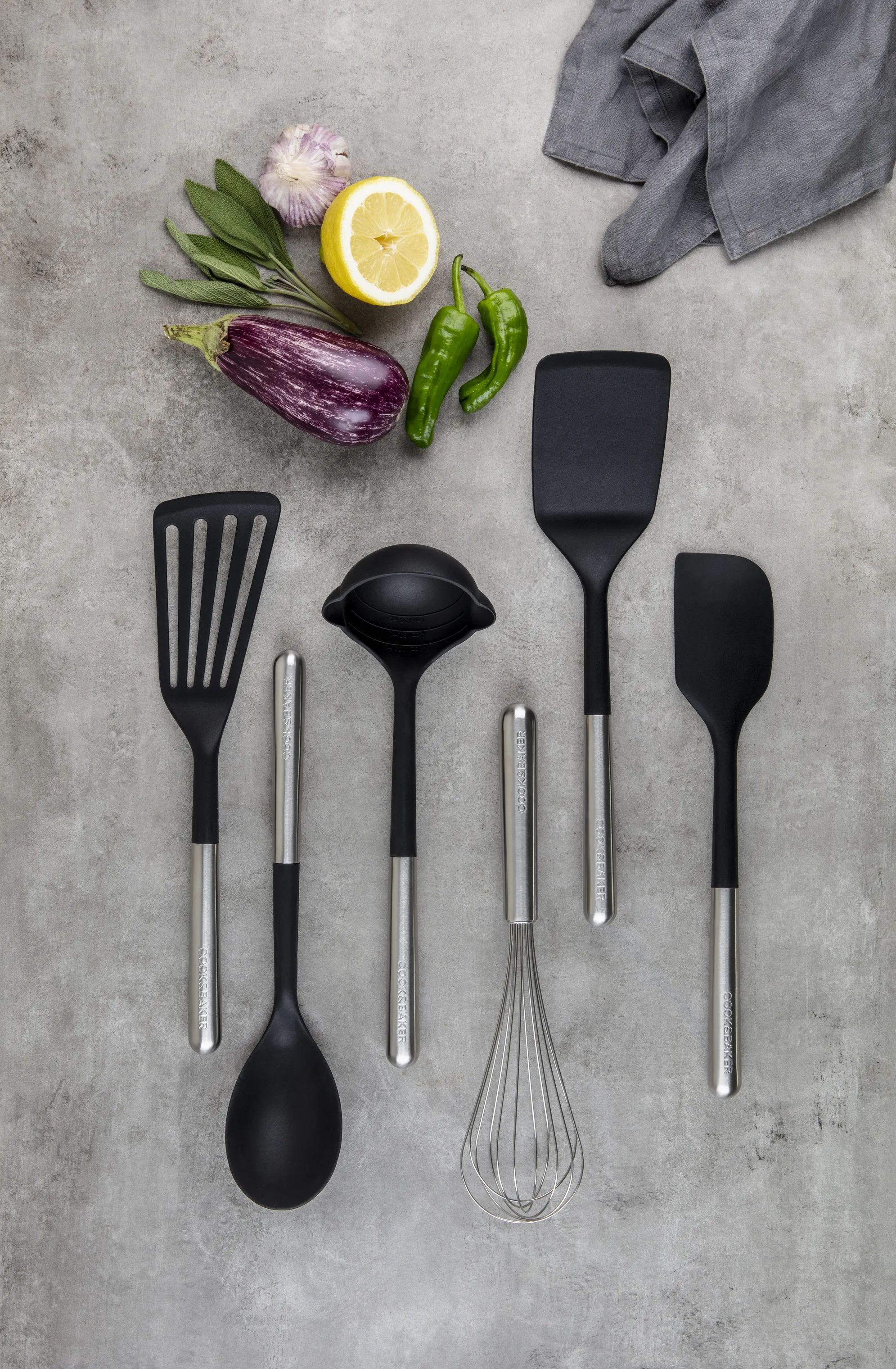 Cook & Baker Grydeskeer Premium Grydeske i Sort;sølv, 2