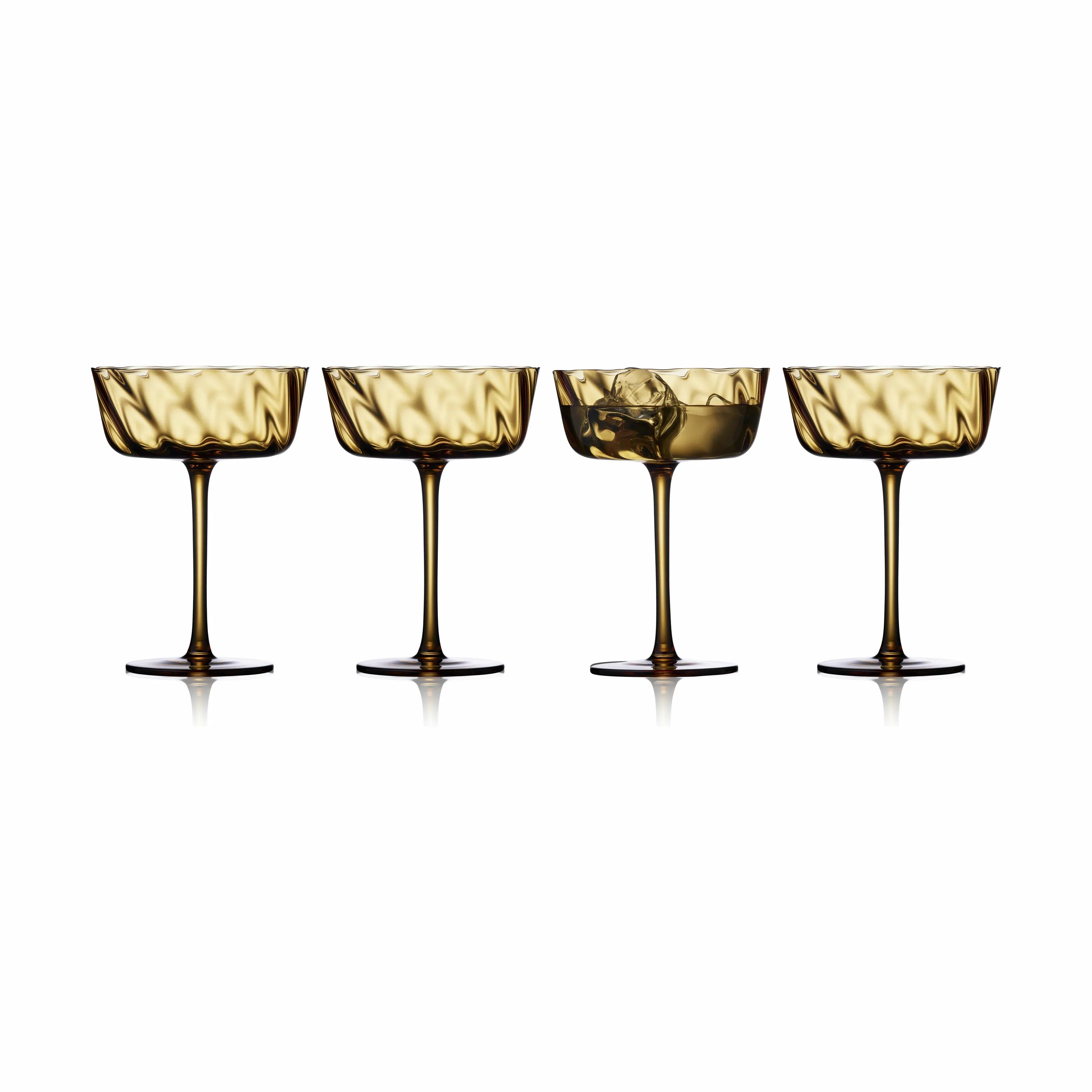 Lyngby Glas Champagneglas Vienna Champagneskål - 4 stk. i Amber, 1