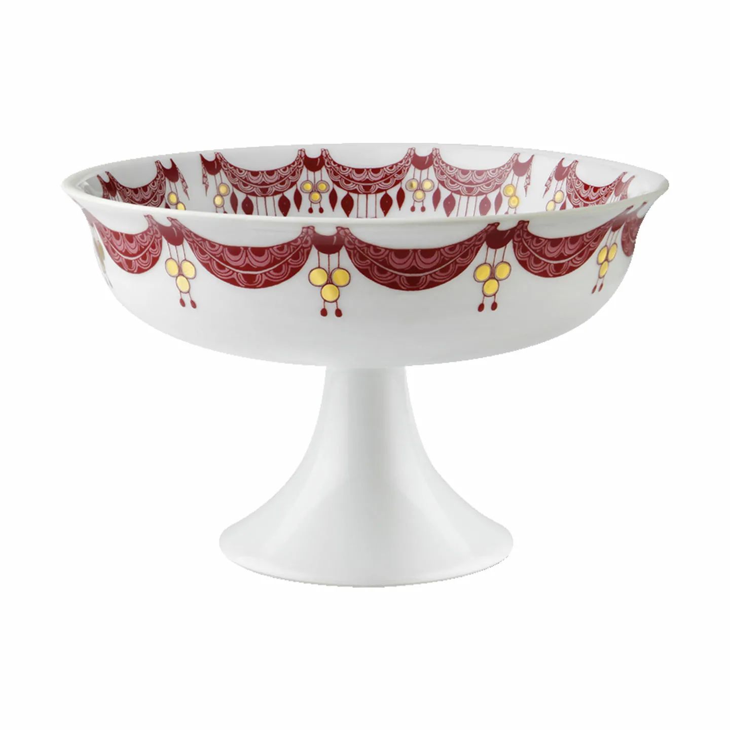 Bjørn Wiinblad Serveringsskåle Guirlande Konfektfad i Rød/hvid/guld, 16,5 cm, 1