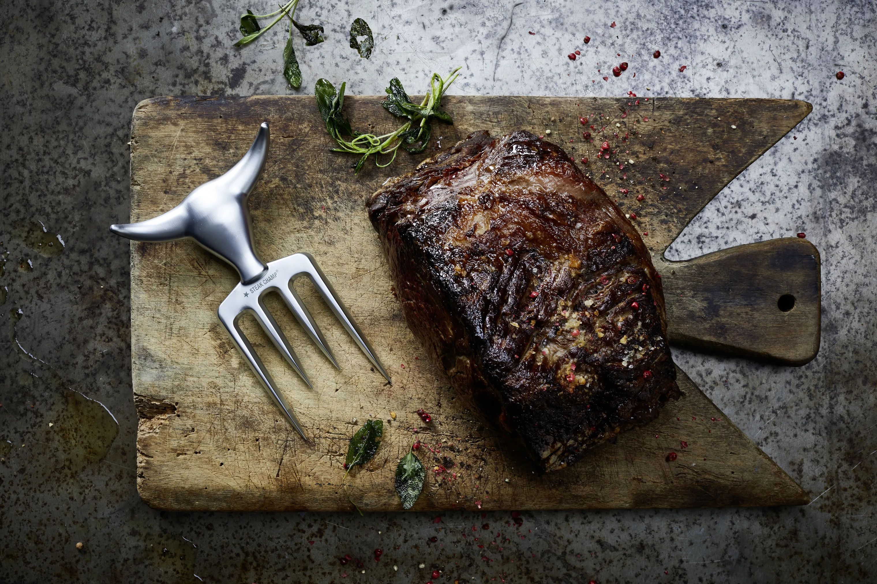Steak Champ Stegegafler Bull Fork Stegegaffel i Stål, 2