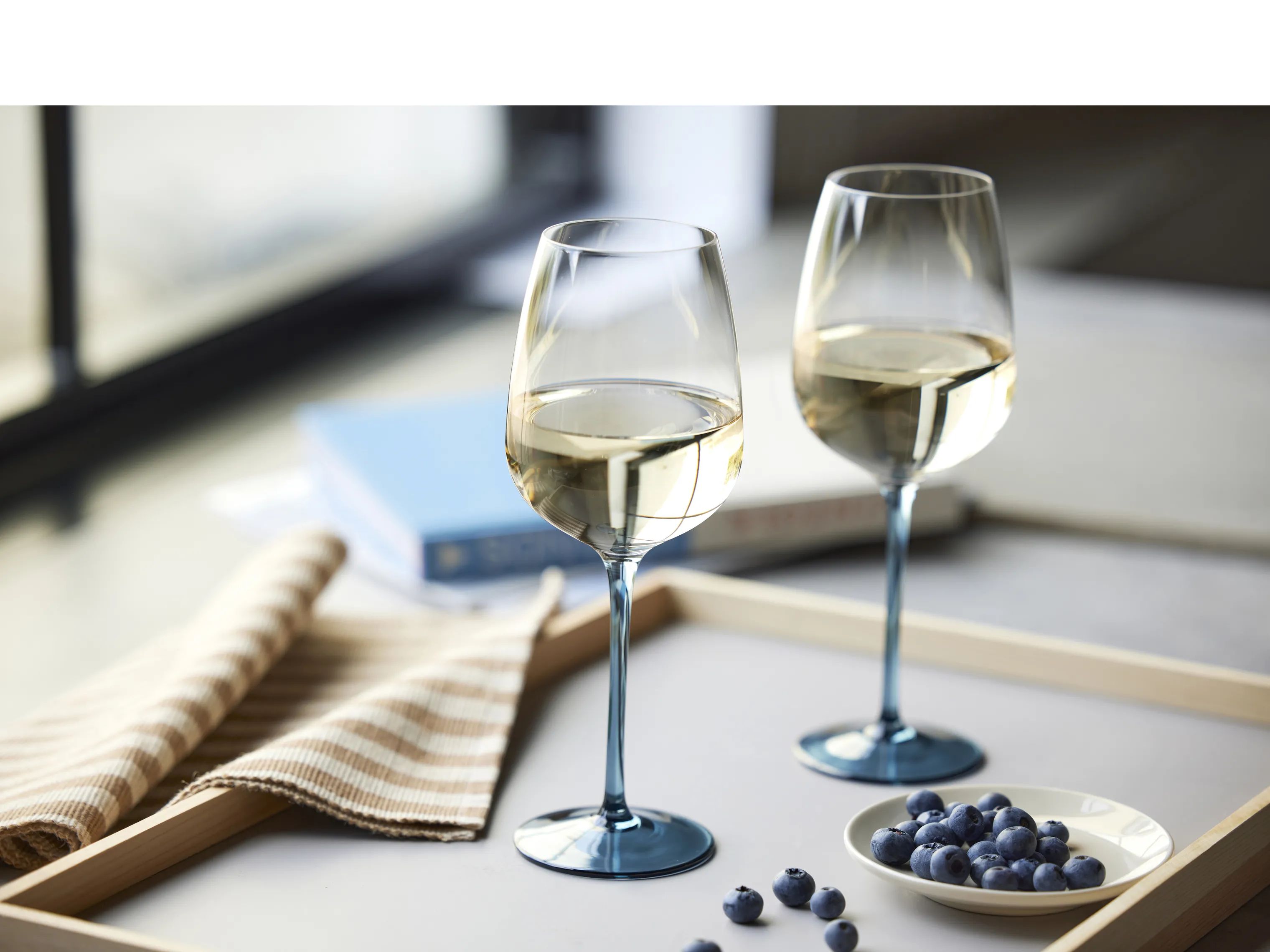 Lyngby Glas Hvidvinsglas Vienna Vinglas - 4 stk. i Blå, 2