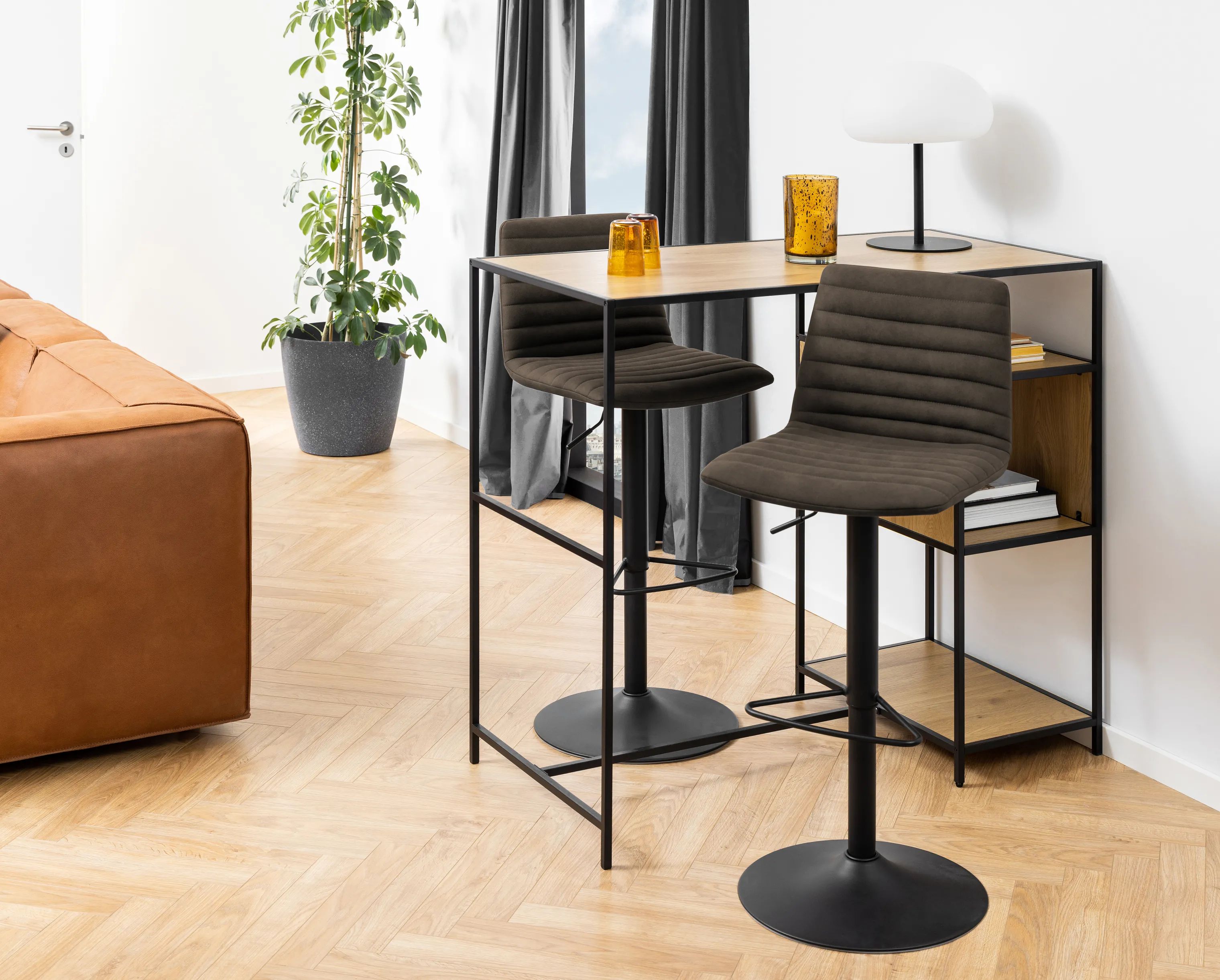CASA Living Barstole Kimmy Barstol - 2 stk. i antracit, 2