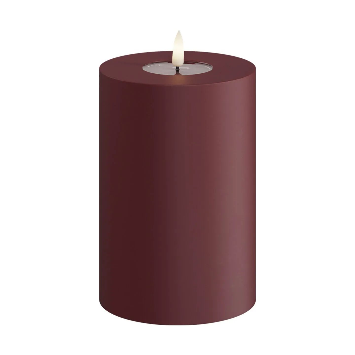 Deluxe Homeart LED-lys Real Flame LED Udendørs Bloklys i Bordeaux, 15 cm, 1