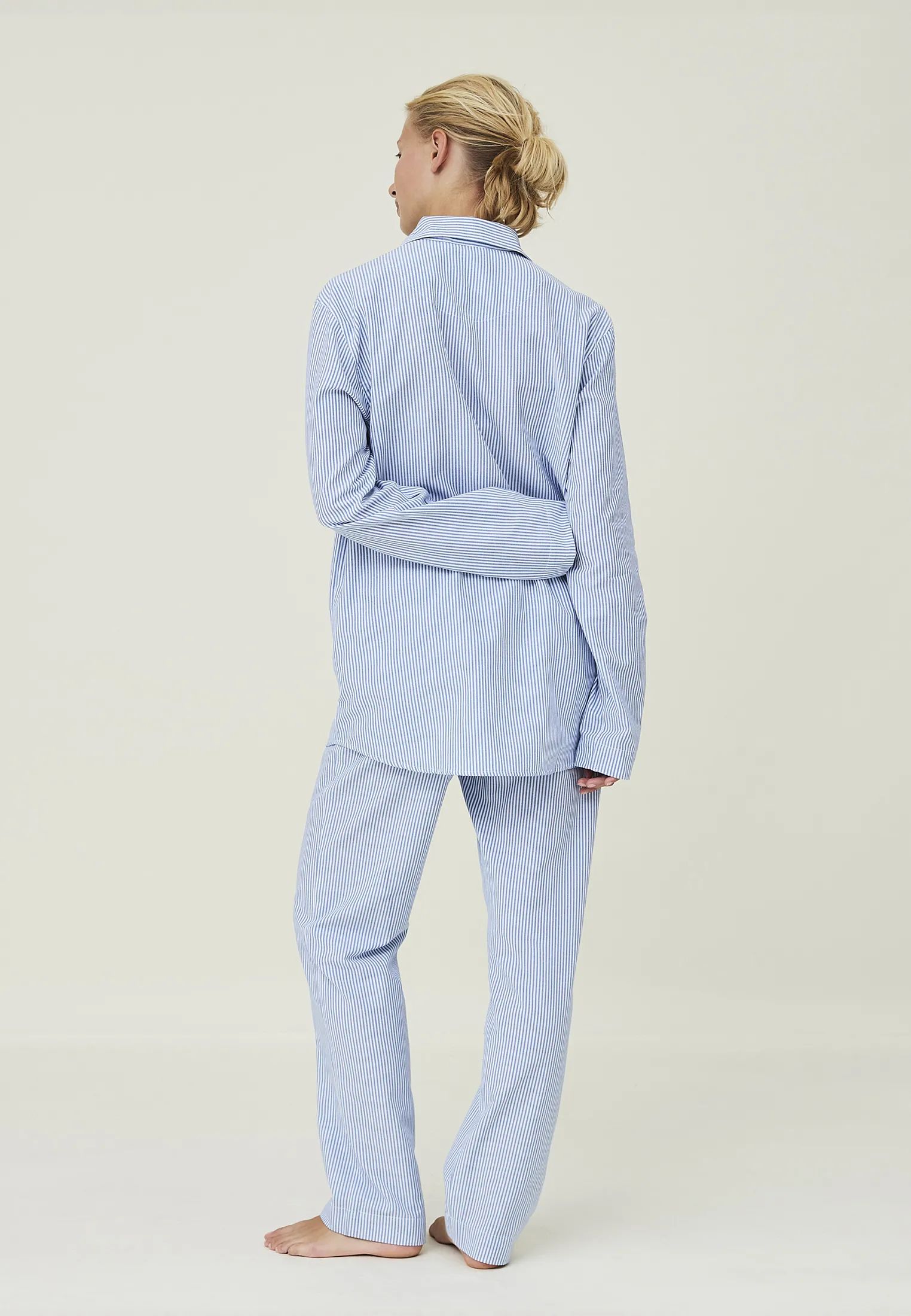 Lexington Pyjamas Icons Pyjamassæt Organic i Blue/White, S, 2