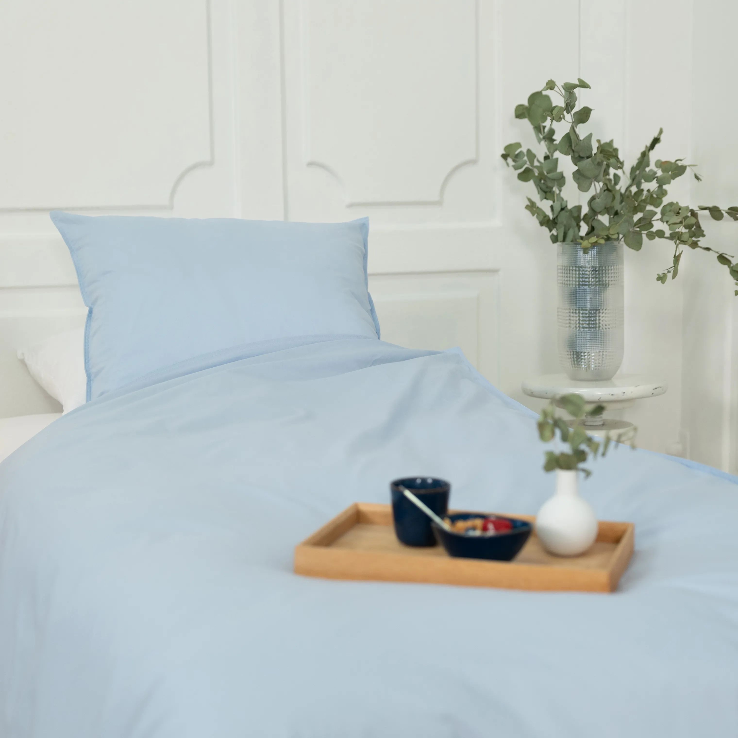 omhu Sengetøj Percale OMHU Percale Sengetøj i Lys Blå, B140 x L200 cm, 5