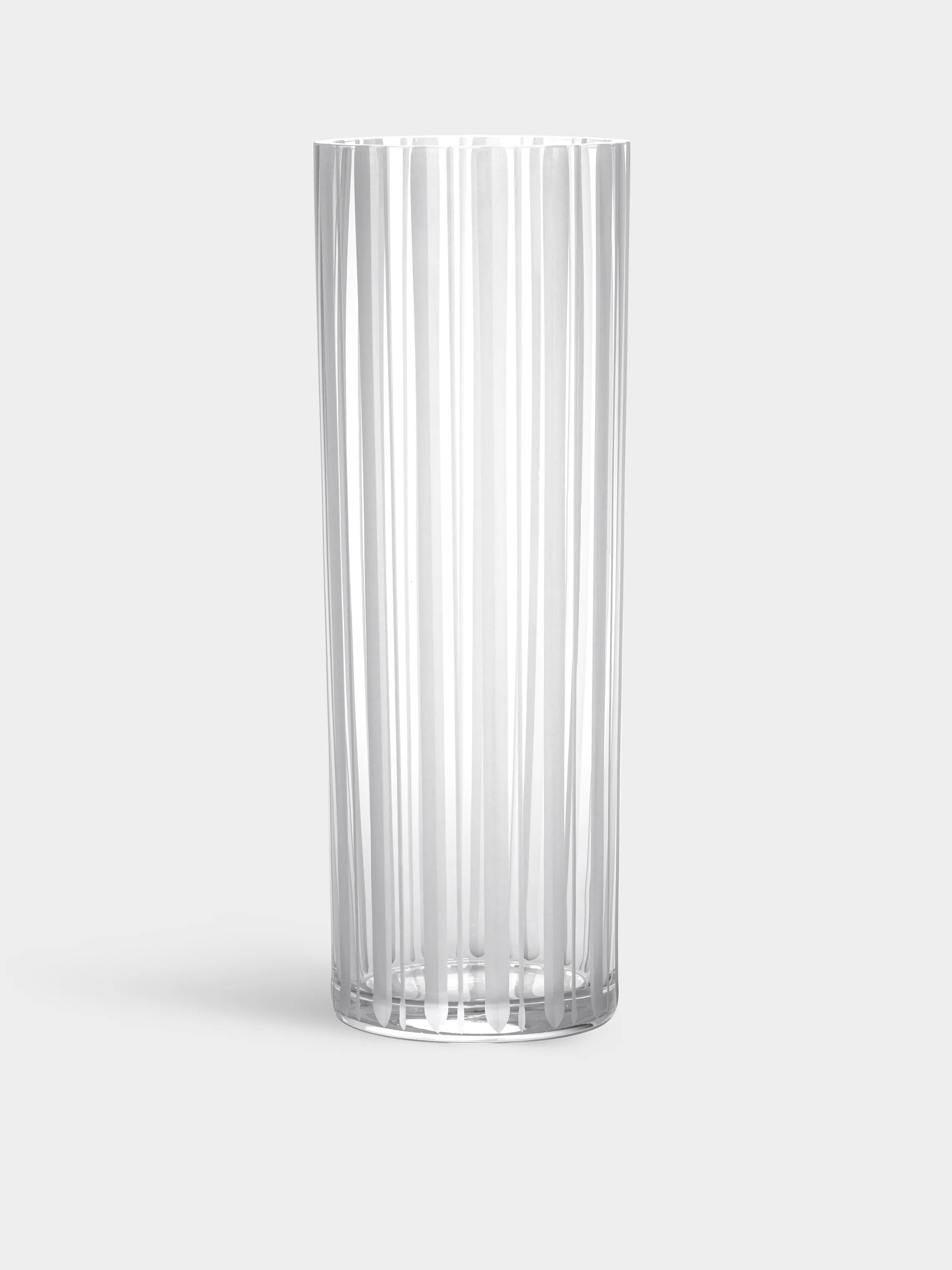Orrefors Vaser Cut In Number Vase i Klar m. striber, 33 cm, 1
