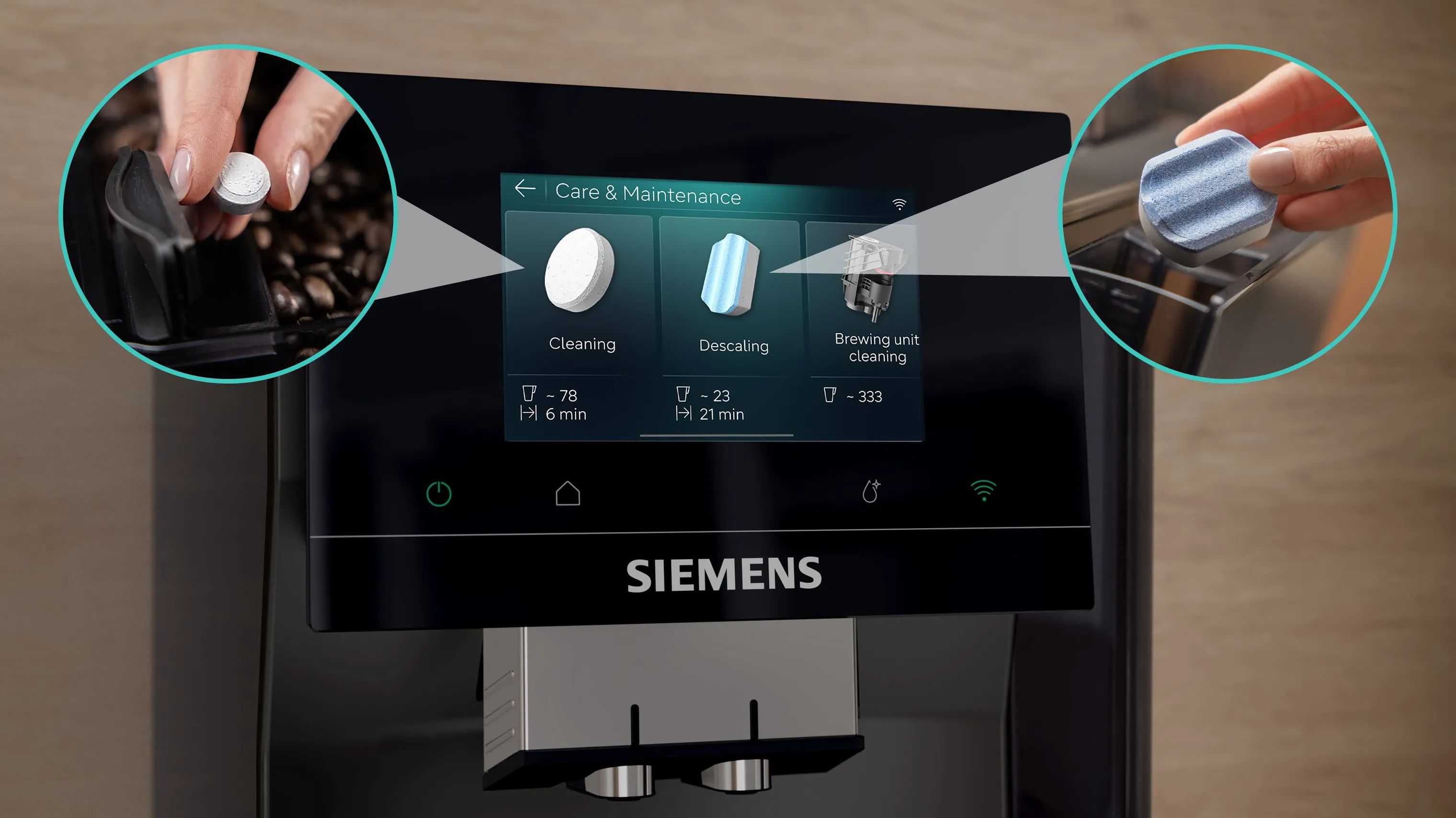 Siemens Espressomaskiner EQ700 iAroma Espressomaskine TP725E01 i Sølv, 2