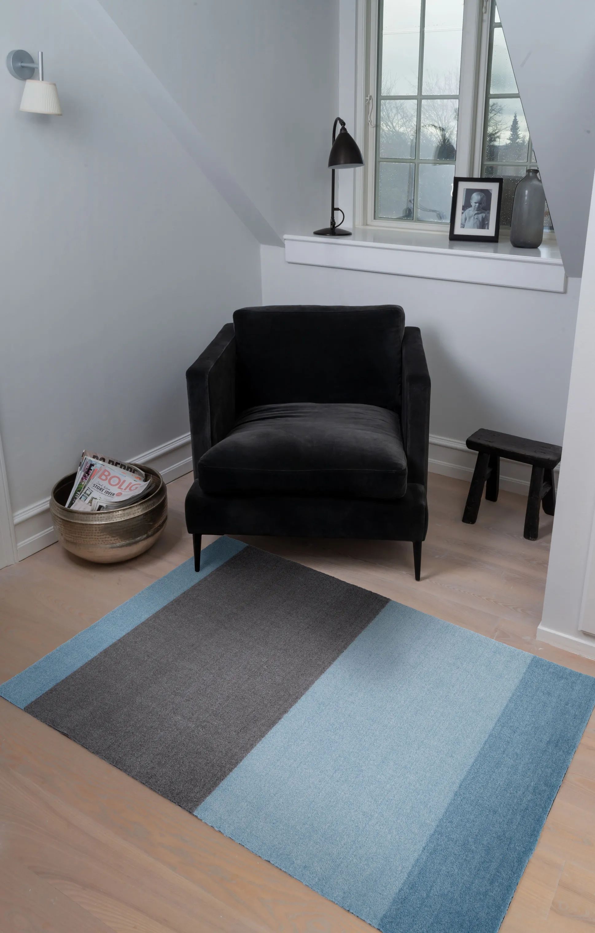 Tica Copenhagen Gulvtæpper Stripes Horisontal Gulvtæppe i Lyseblå/støvetblå/steelgrey, B90 x L130 cm, 2