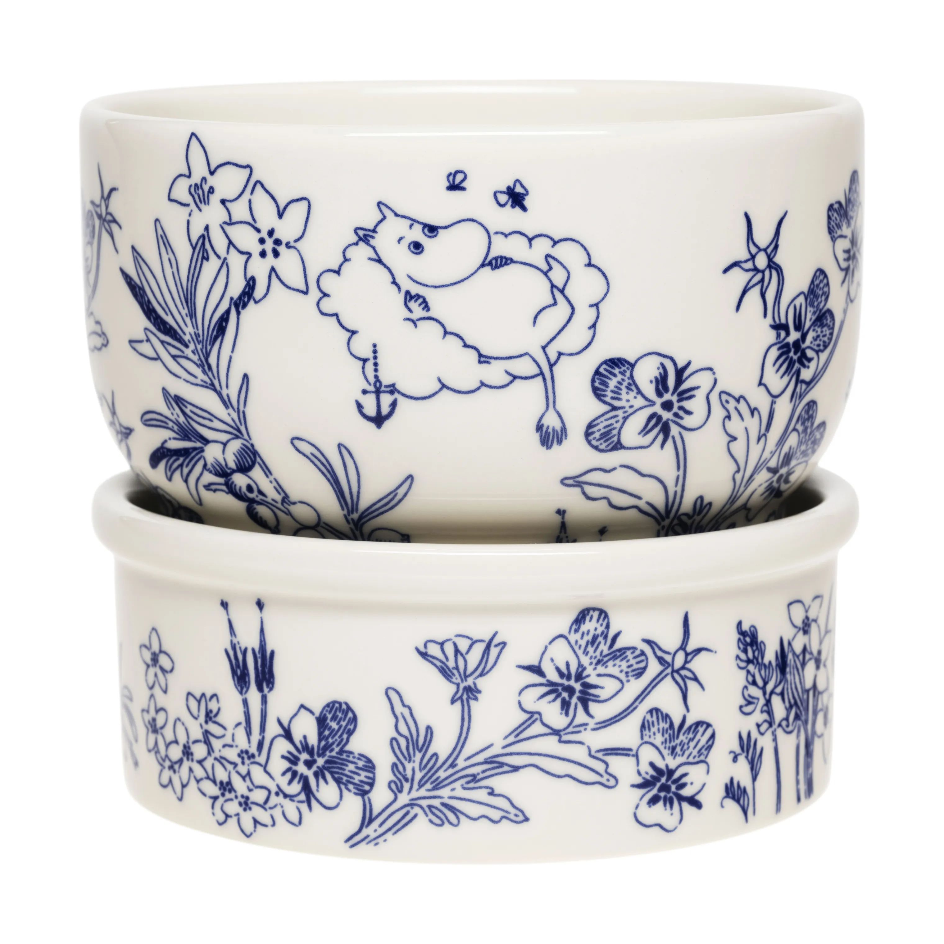 Moomin Arabia Urtepotteskjulere Haru Urtepotte i Hvid/blå, 13,5 cm, 3