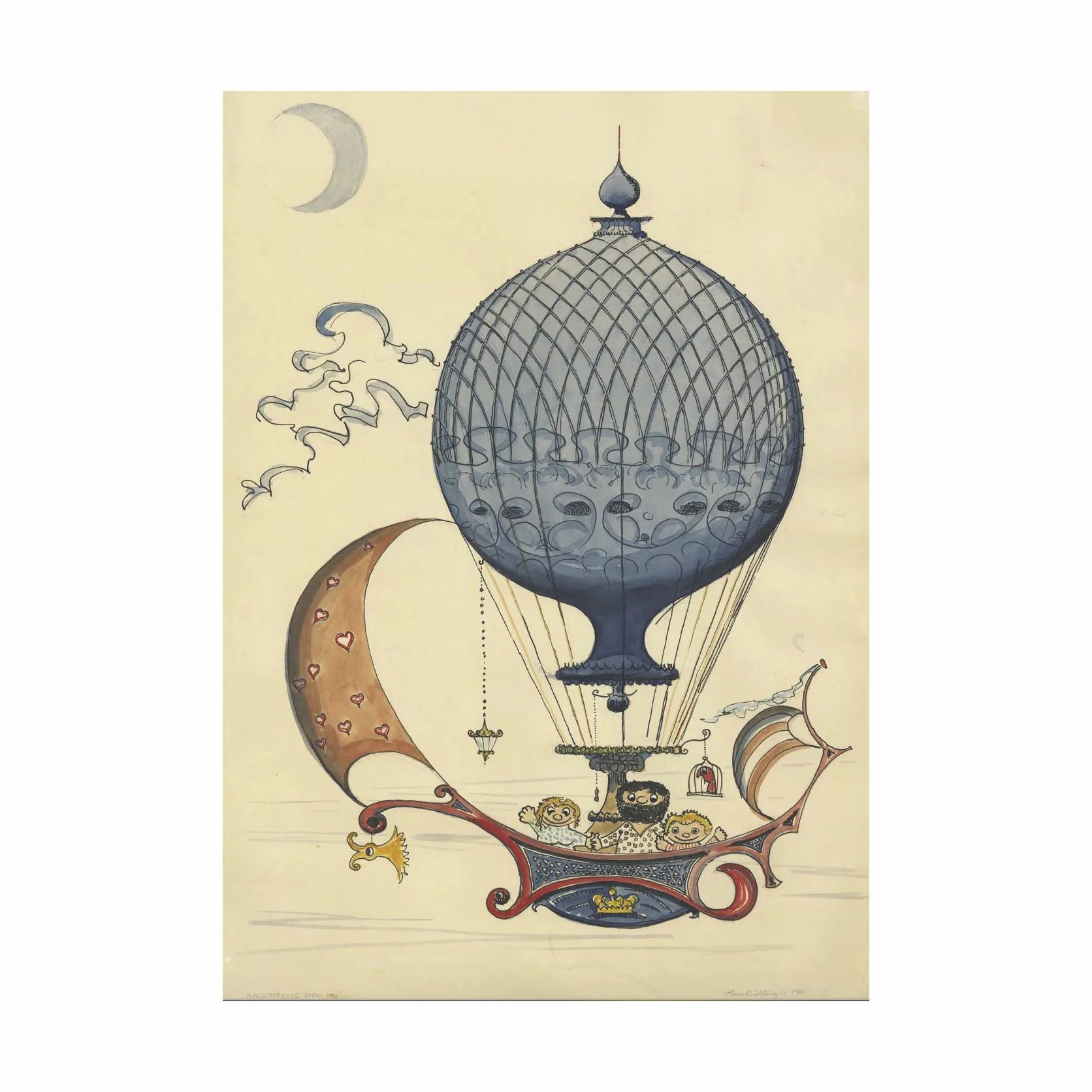 Architectmade Plakater Plakat Ballonrejsen i B50 x L70 cm, 1