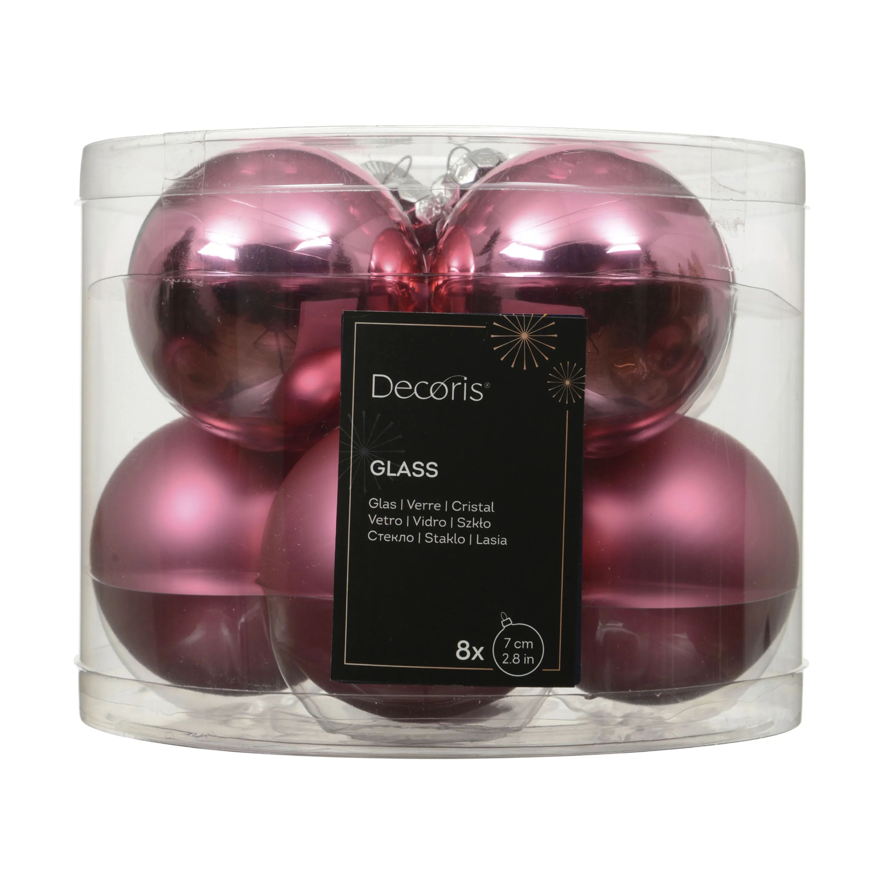 Casa Christmas Julekugler Julekugle - 8 stk. i Pink Blossom, 1