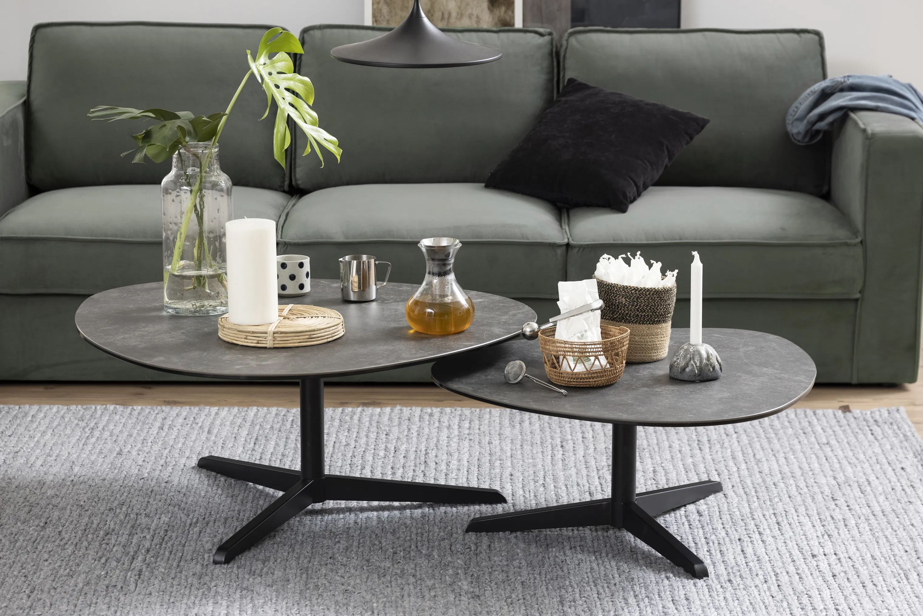 CASA Living Sofaborde Barnsley Sofabord i Sort, H34 x B84 cm, 3