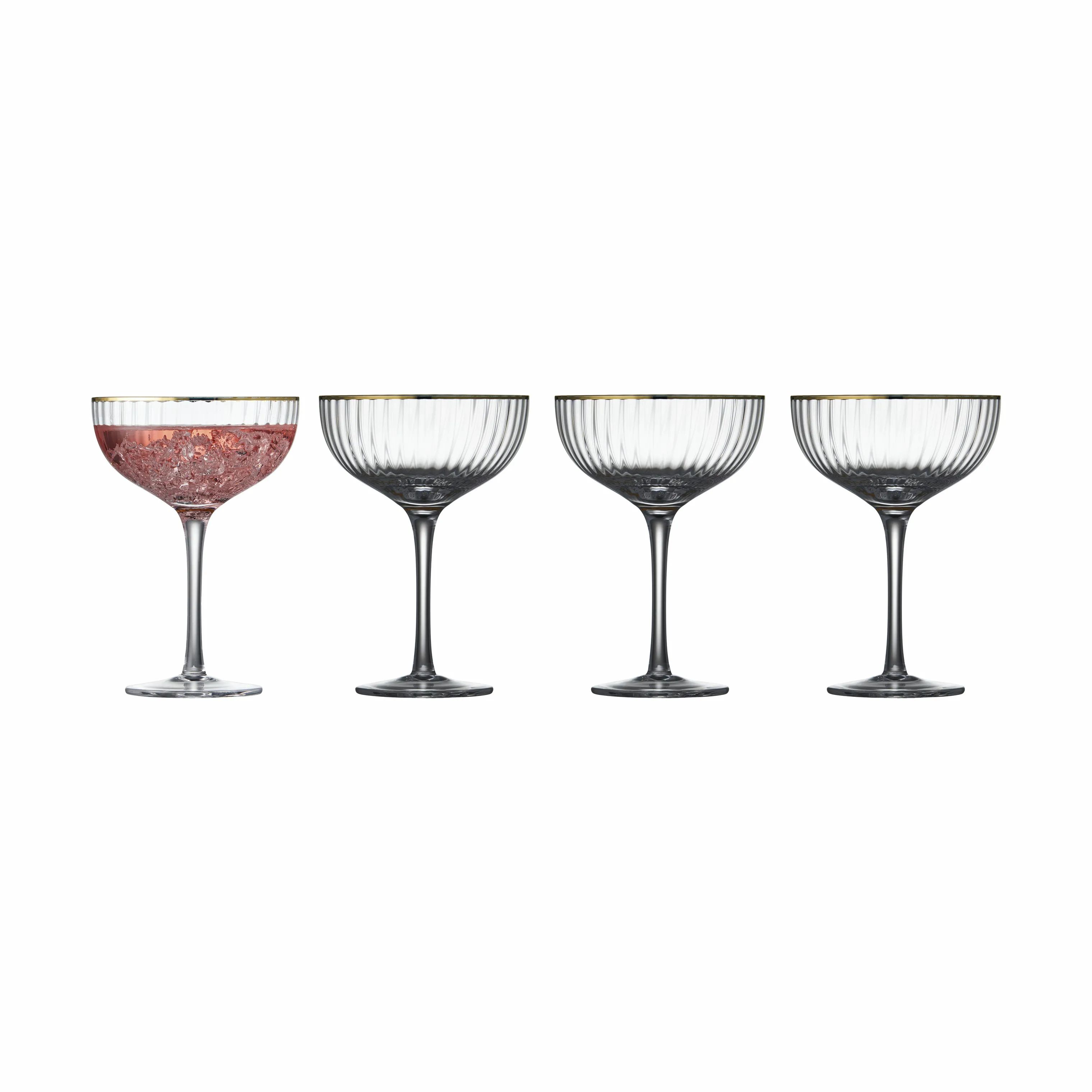 Lyngby Glas Cocktailglas Palermo Cocktailglas - 4 stk. i klar/guldfarvet, 1
