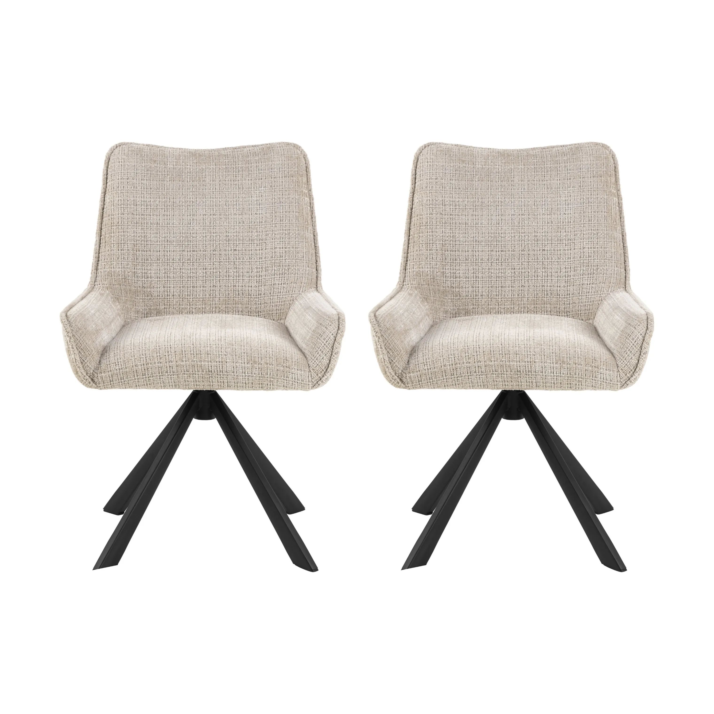 CASA Living Spisebordsstole Eddie Spisebordsstol - 2 stk i Beige, 1