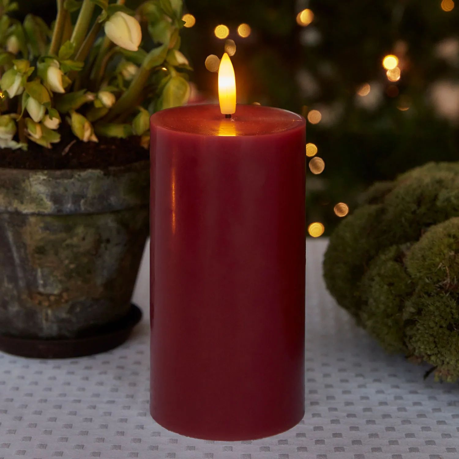 Sirius LED-lys Sille LED Bloklys i Rose Plum, H15 x Ø7,5 cm, 2