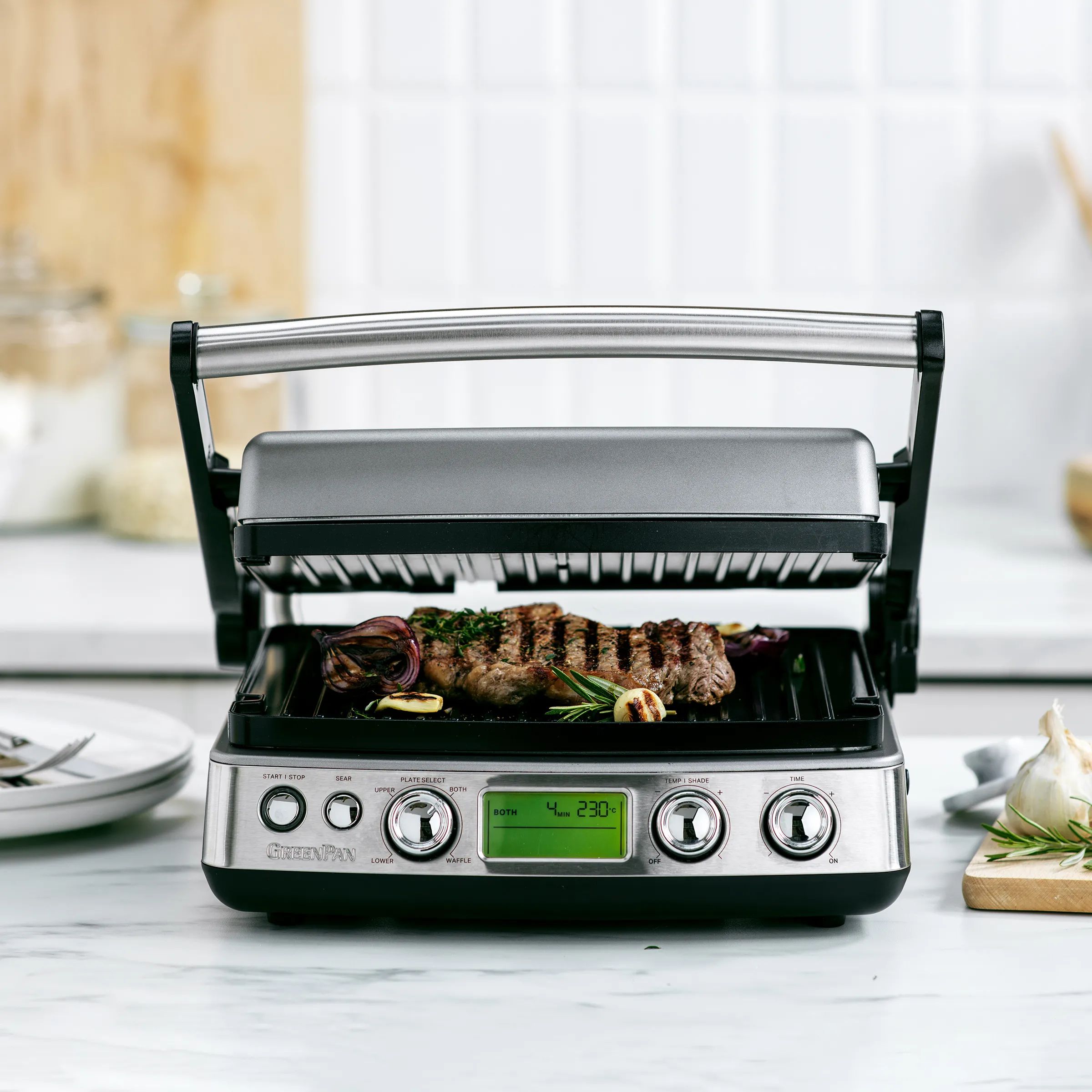 Greenpan Bordgrill Elite Kontaktgrill i Stål, 3