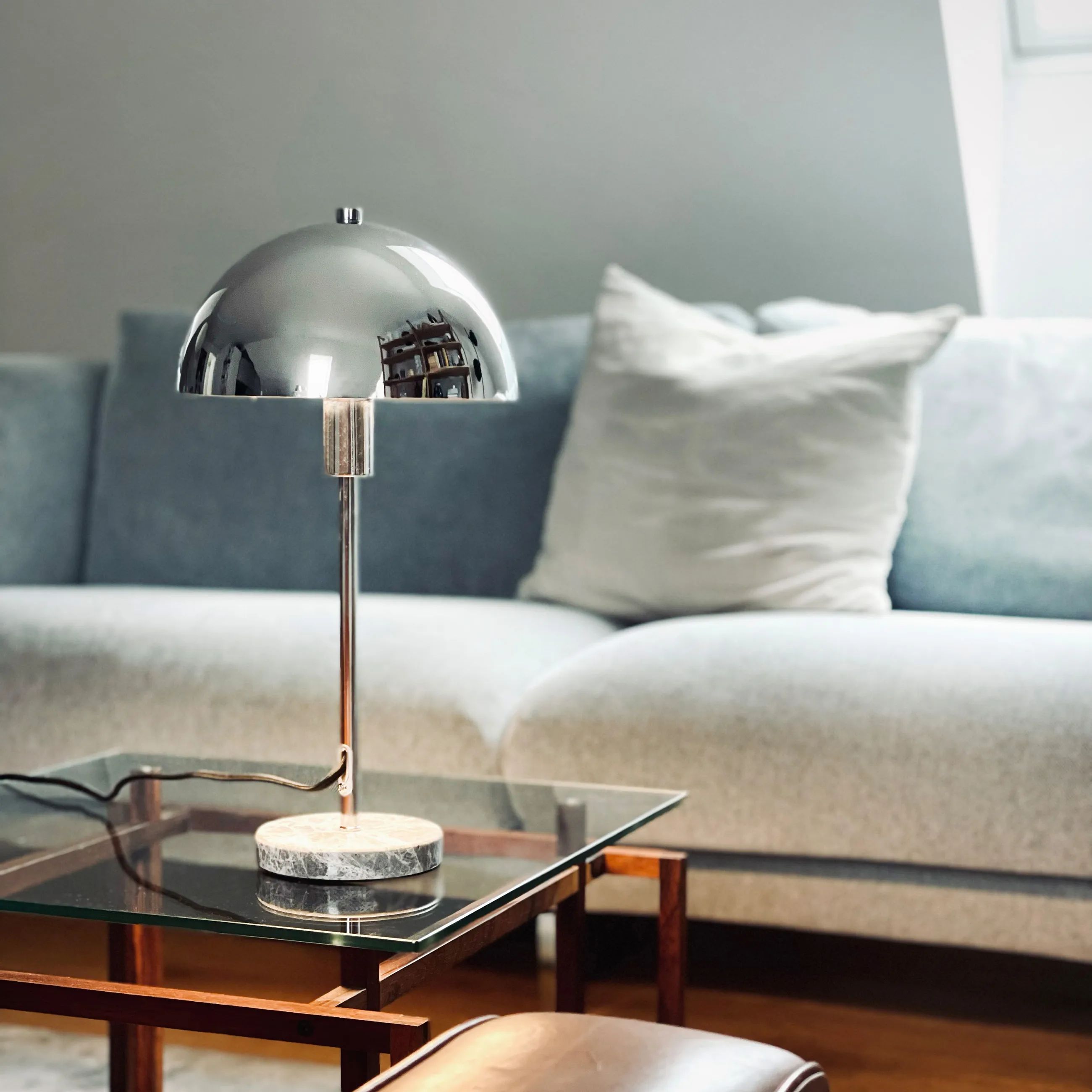 Dyberg Larsen Bordlamper Stockholm LED Bordlampe i Krom/marmor, 2