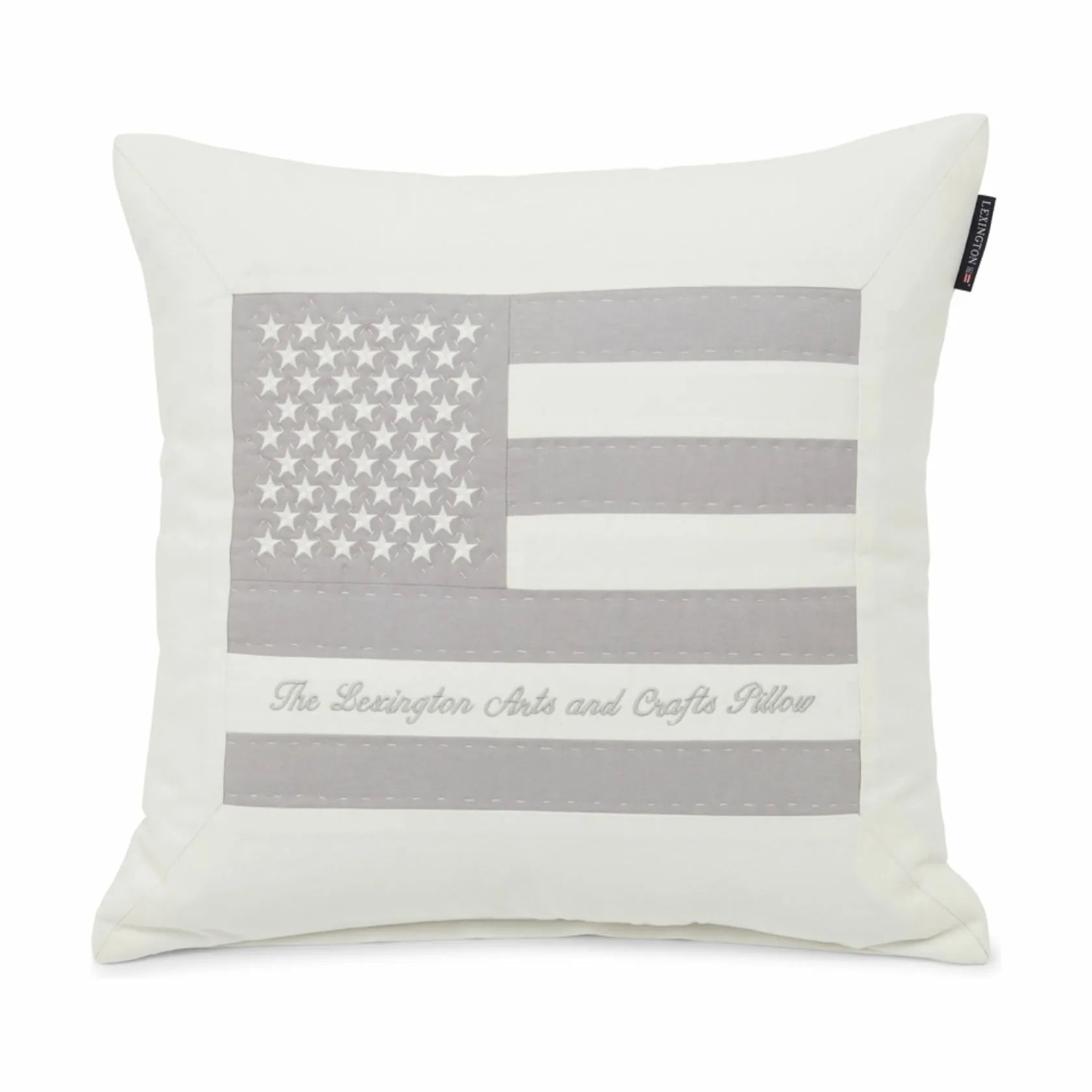 Lexington Pyntepudebetræk Arts & Crafts Cotton Twill Pudebetræk i Off White/Gray, 1