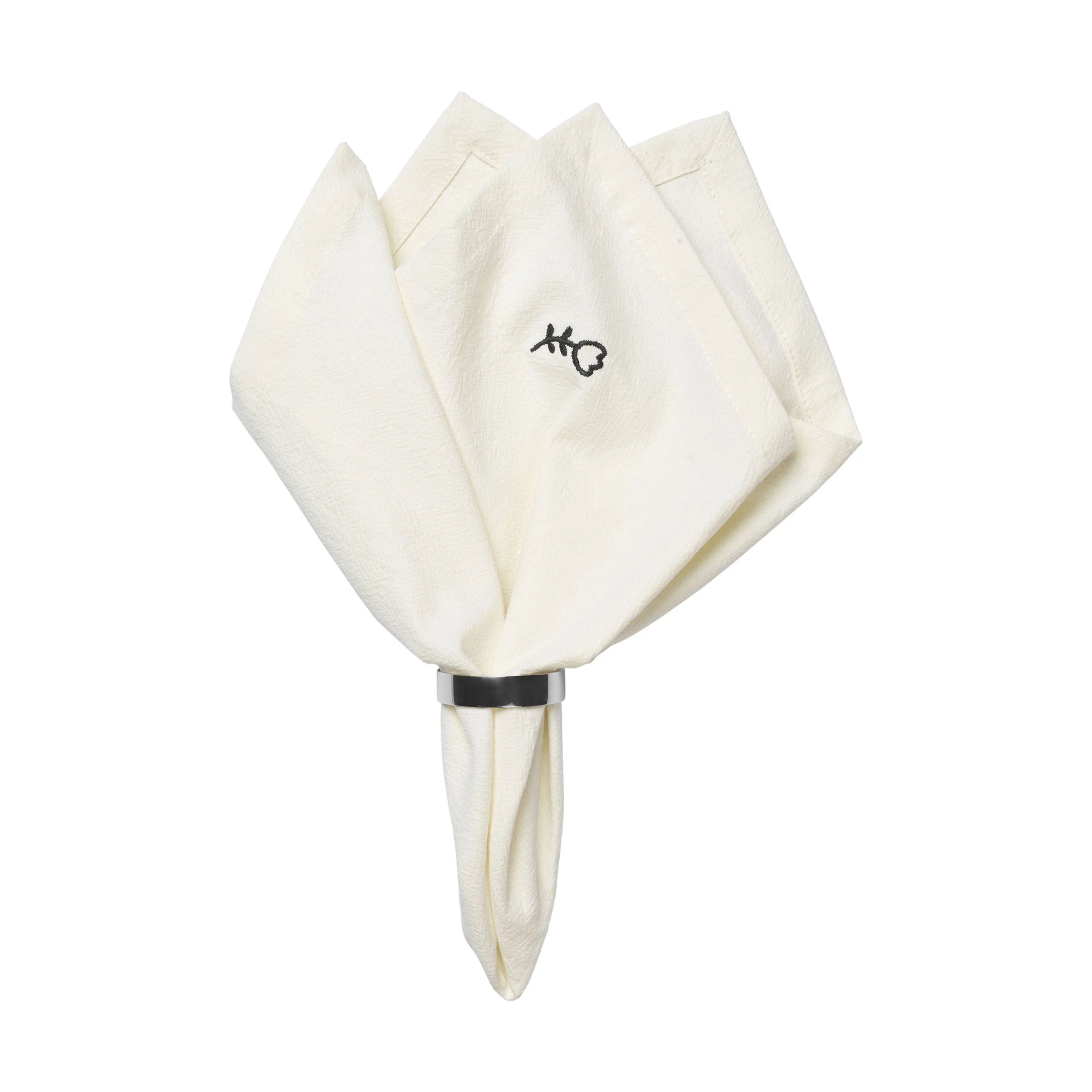Broste Copenhagen Stofservietter Mai Serviet i Black/Off White, 4