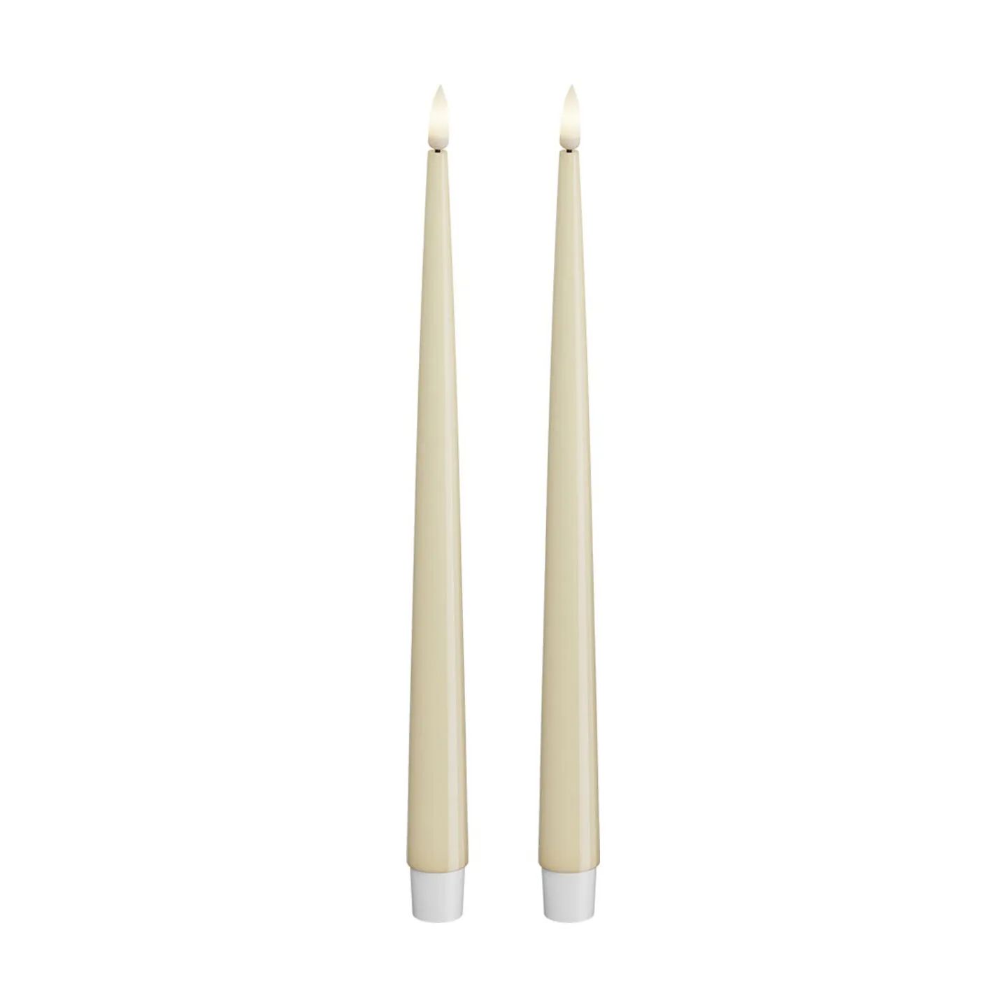 Deluxe Homeart LED-lys Real Flame LED Kertelys - 2 stk. i Cream, 28 cm, 1