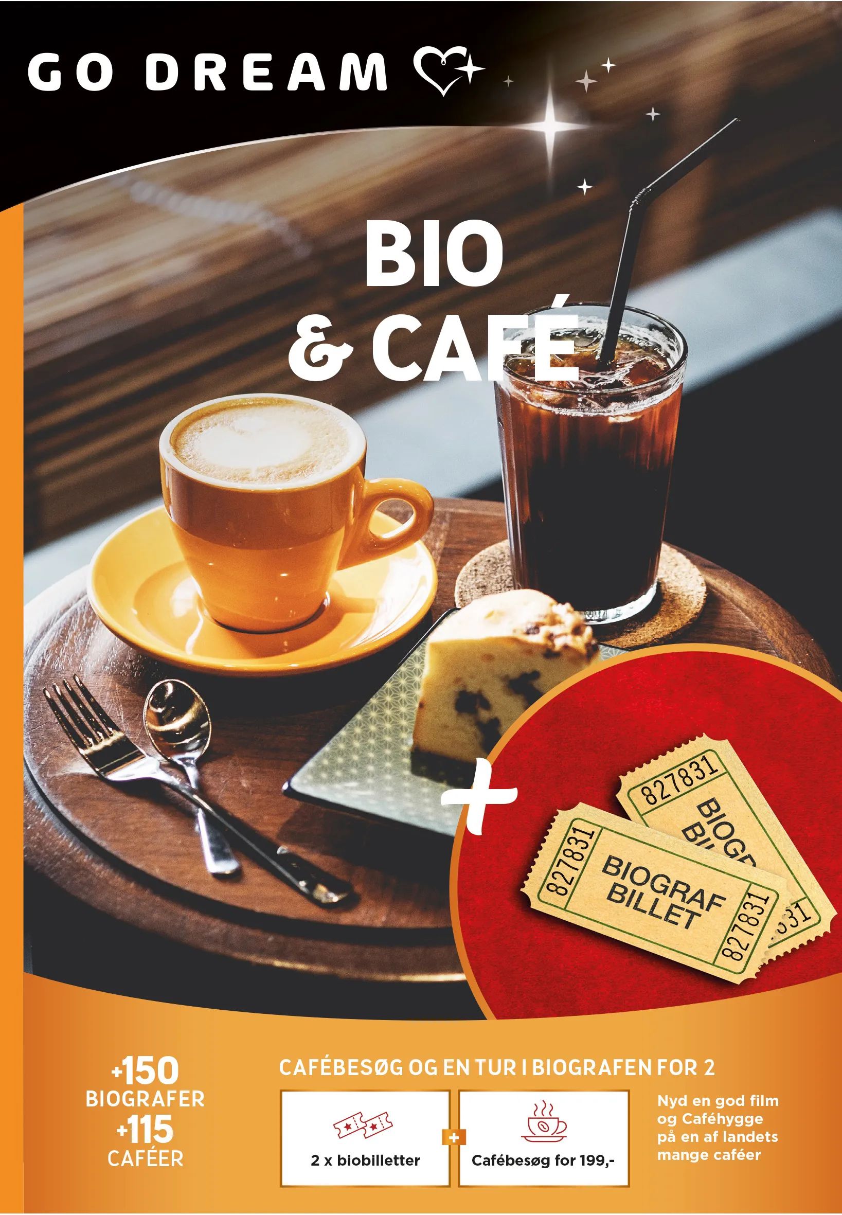 GO DREAM Oplevelsesgavekort Gavekort - Bio & Café i multi, 1