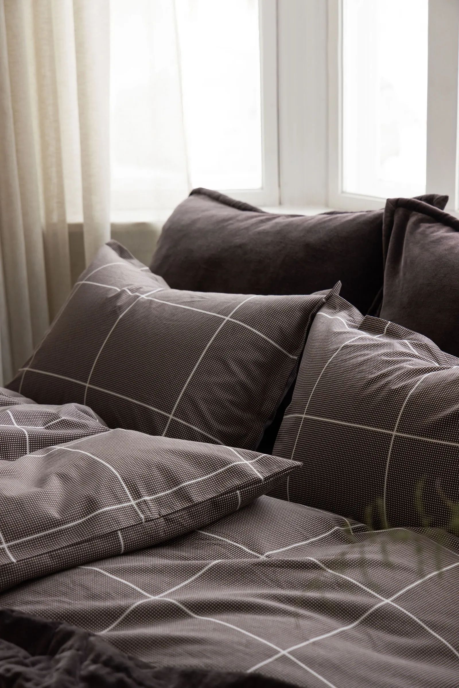 Borås Cotton Sengetøj Billie Sengetøj i Brun, B140 x L220 cm, 2