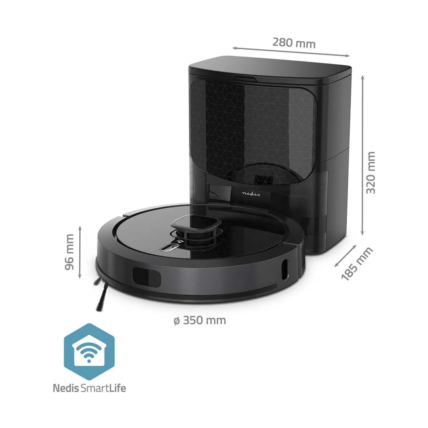 Nedis Robotstøvsugere Smart Life Robotstøvsuger WIFIVCL002CBK i WIFIVCL002CBK sort, 7
