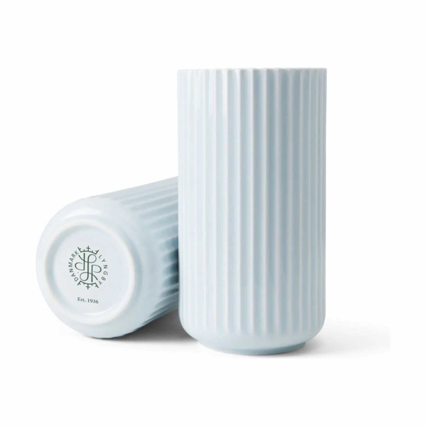 Lyngby Porcelæn Vaser Vase i Aqua, 20,5 cm, 3