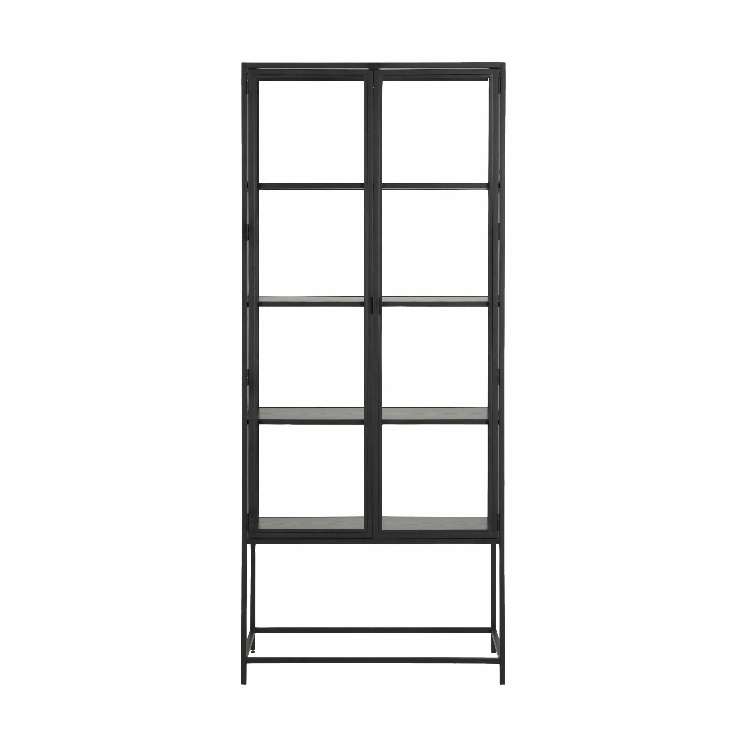 CASA Living Reoler og tilbehør Seaford Vitrine i Sort, 185,6 cm, 1