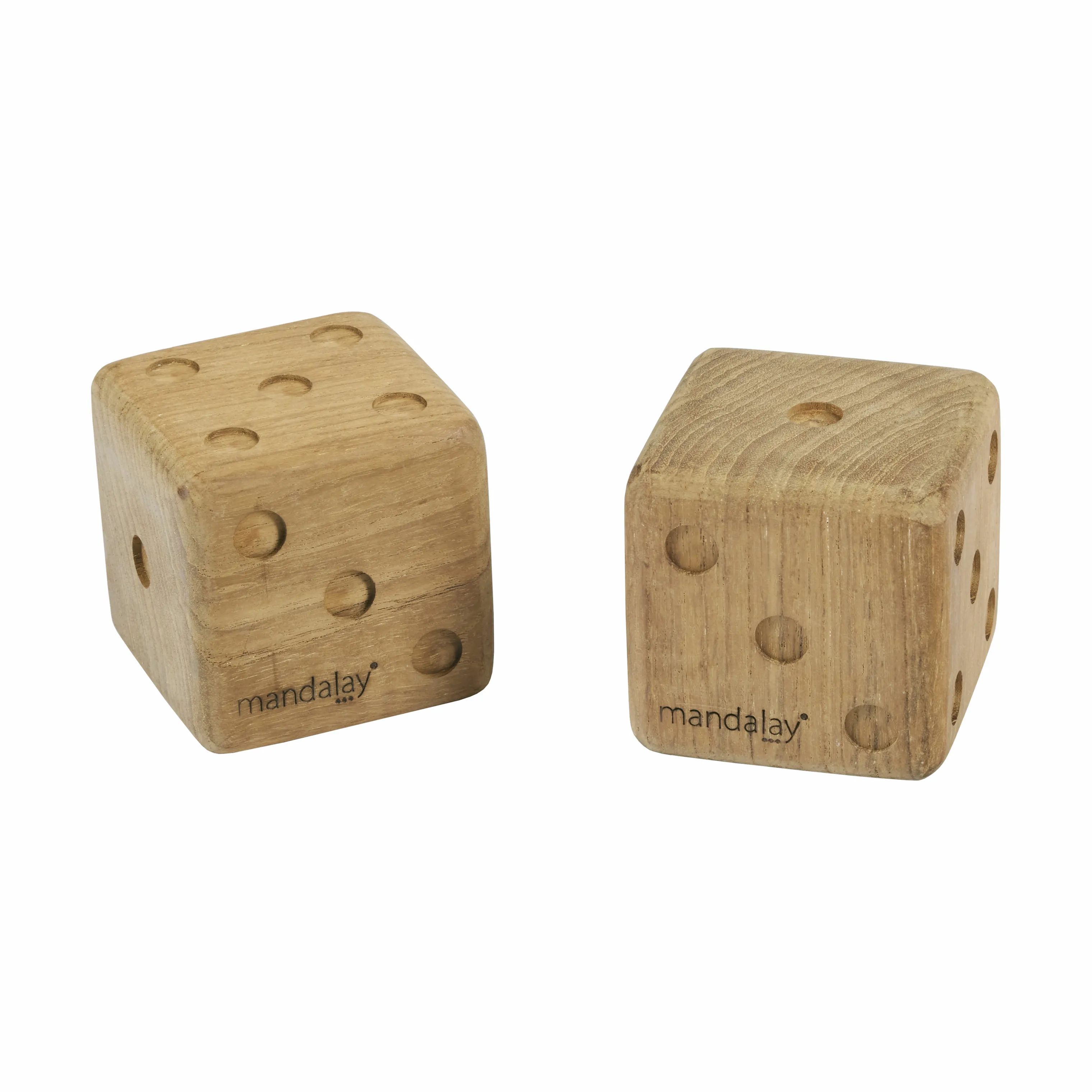 Mandalay Havespil Sussex Terninger - 2 stk. i Teak, 1